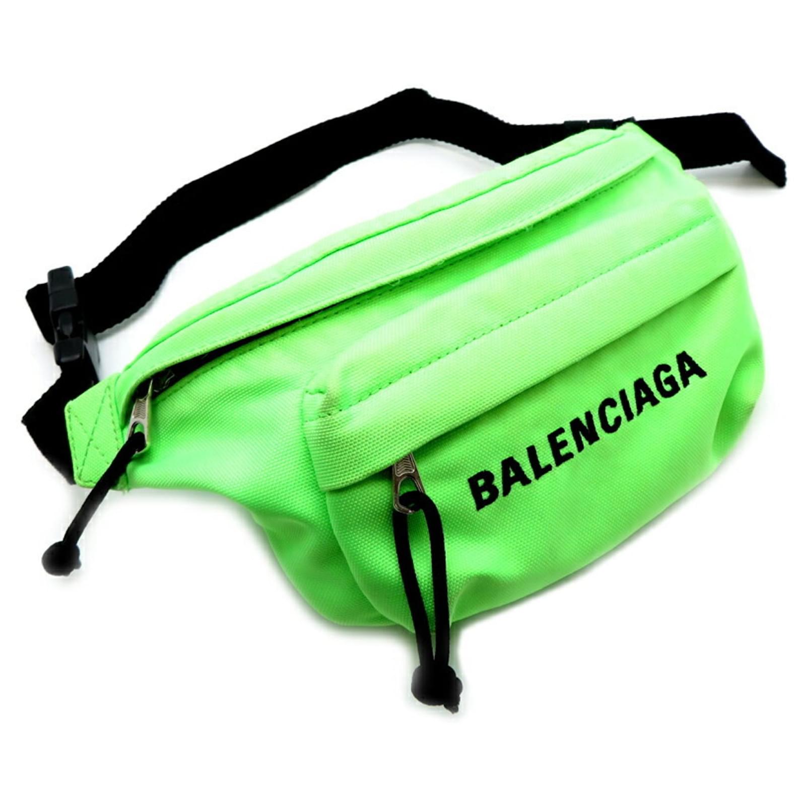 Balenciaga Canvas Belt in Lime Green Joli Closet