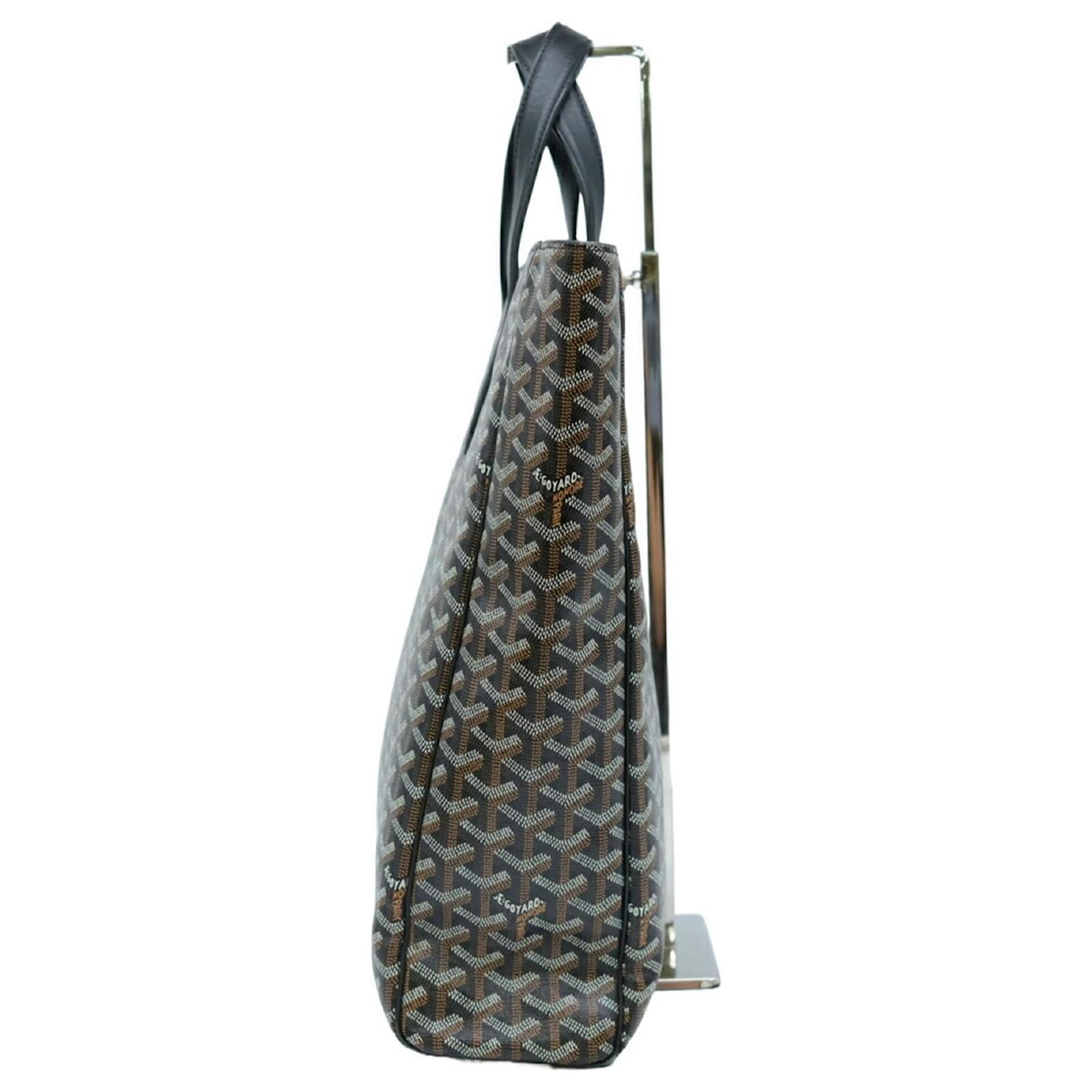 【希少】GOYARD Sac Voltaire Tote Bag Black Goyard Sac Voltaire Tote Bag Black Leather Cloth ref.1503675