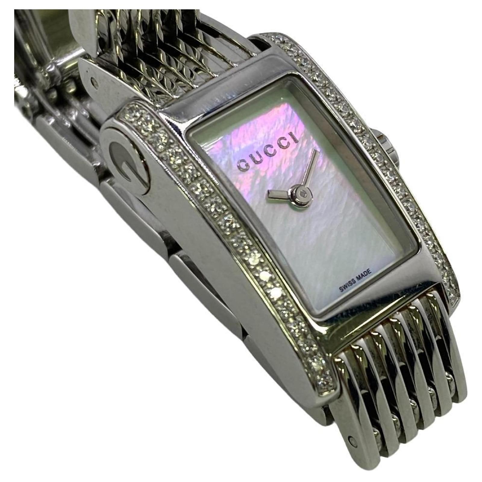 GUCCI グッチ 8600L Gメトロ ダイヤモンド 腕時計 ステンレススチール
