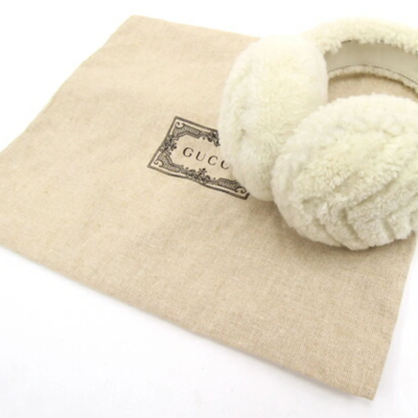 Upcycled Gucci White Fur Earmuffs White Fox Fur Earmuffs – GK Furs main image 4