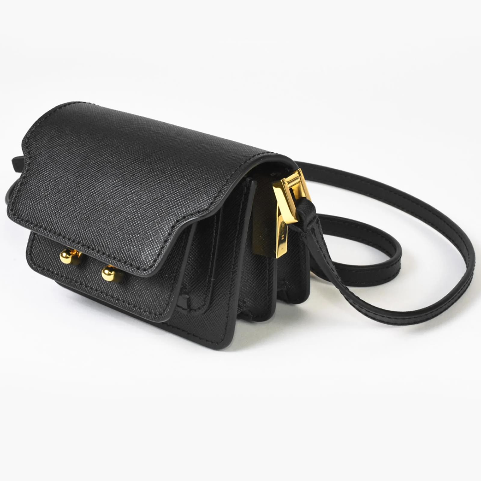 Marni Trunk Bag Nano Shoulder Trunk Black Leather ref