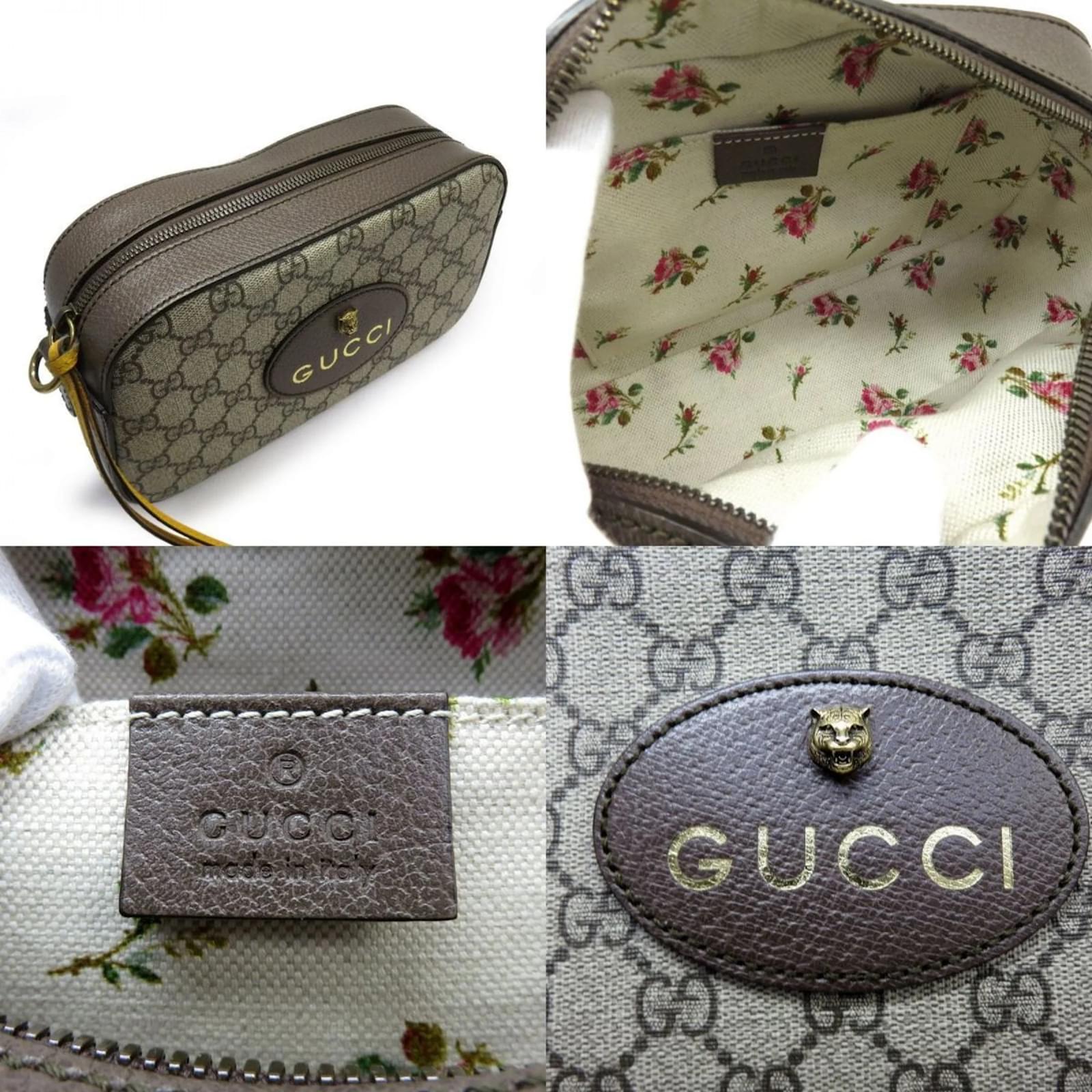 GUCCI GG Supreme Neo Shoulder Bag 476466 Tiger Head Brown Cloth ref.1506308 Joli Closet