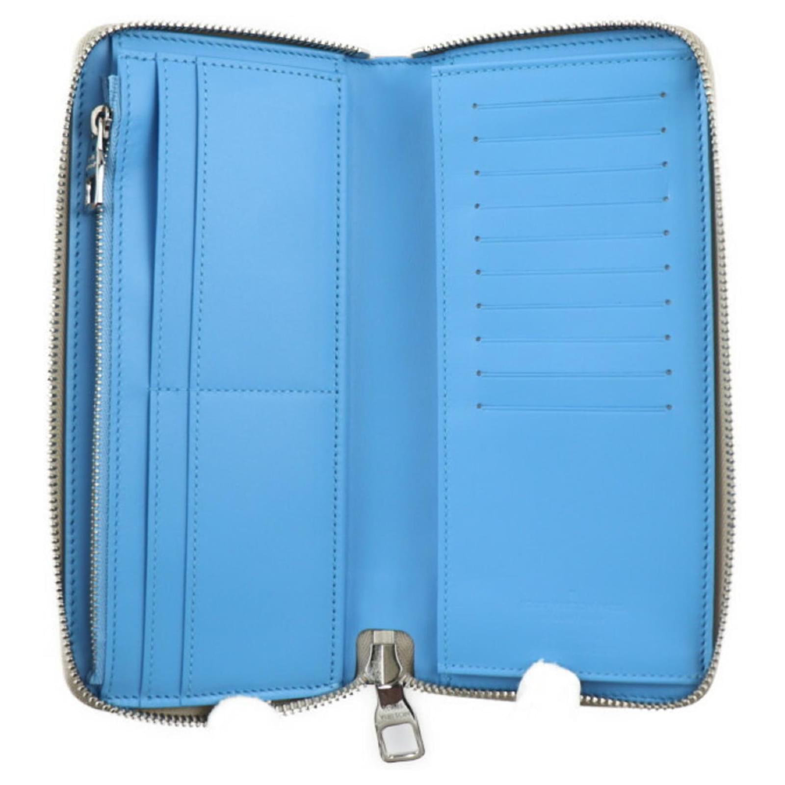 Louis Vuitton Long Wallet in Light Blue and White Leather ref.1506460