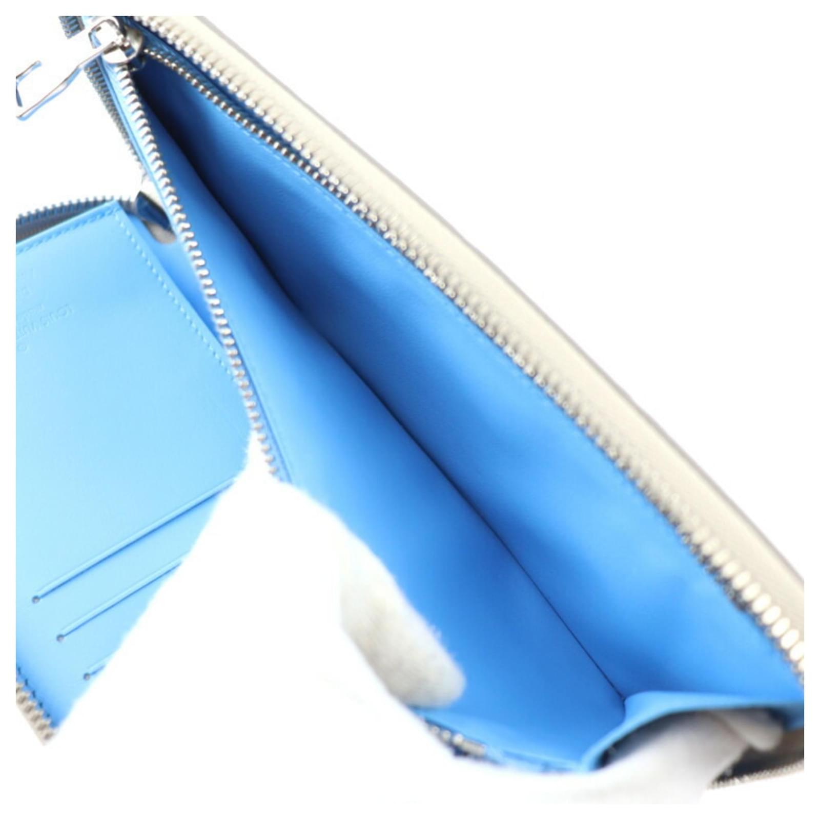 Louis Vuitton Long Wallet in Light Blue and White Leather ref.1506460