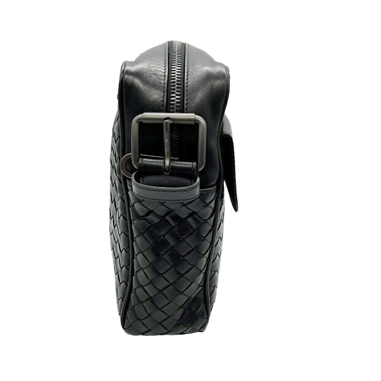Bottega Veneta Intrecciato Leather Shoulder Bag Black ref
