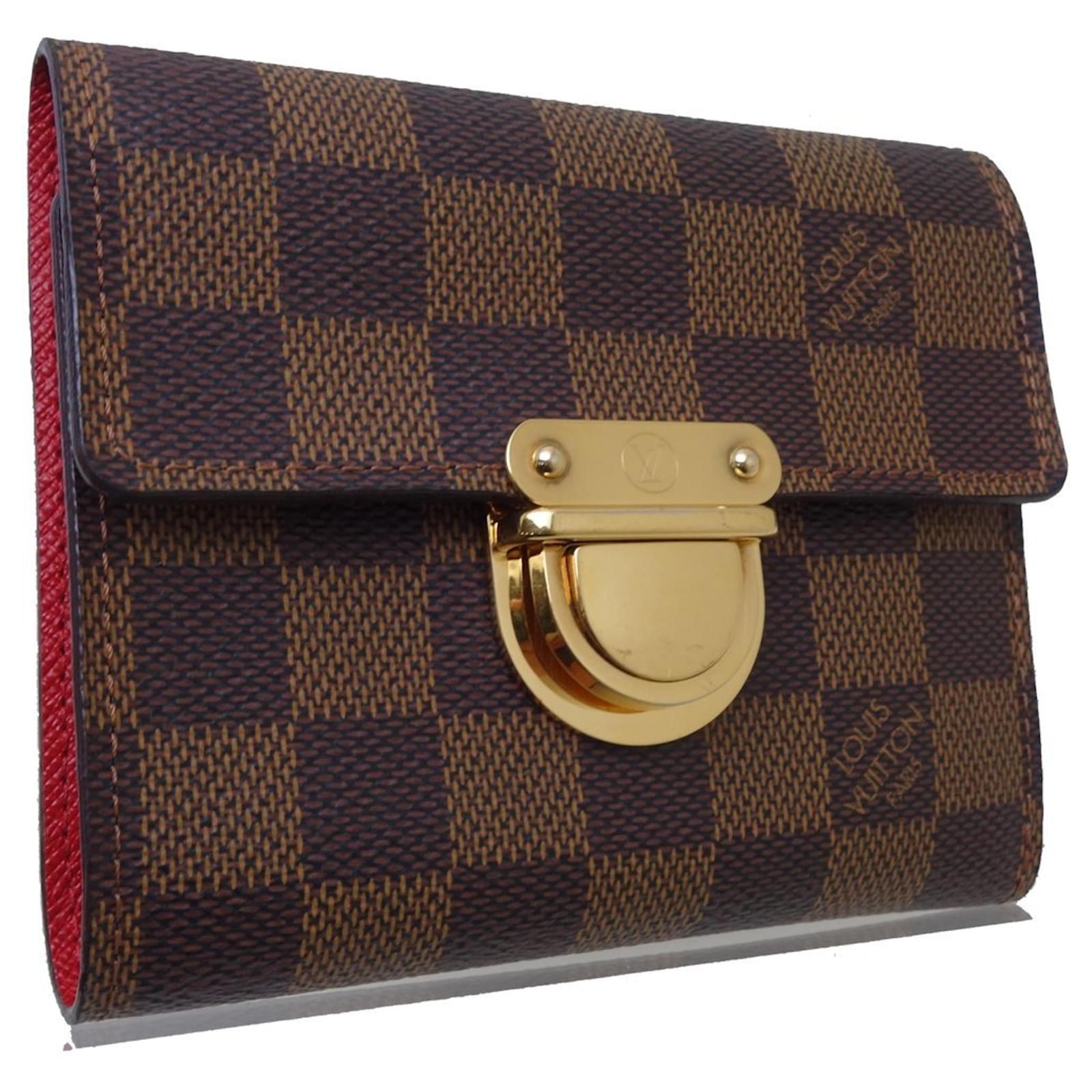 Buckle Brown Checkered Louis Vuitton Wallet Sarah Wallet Monogram