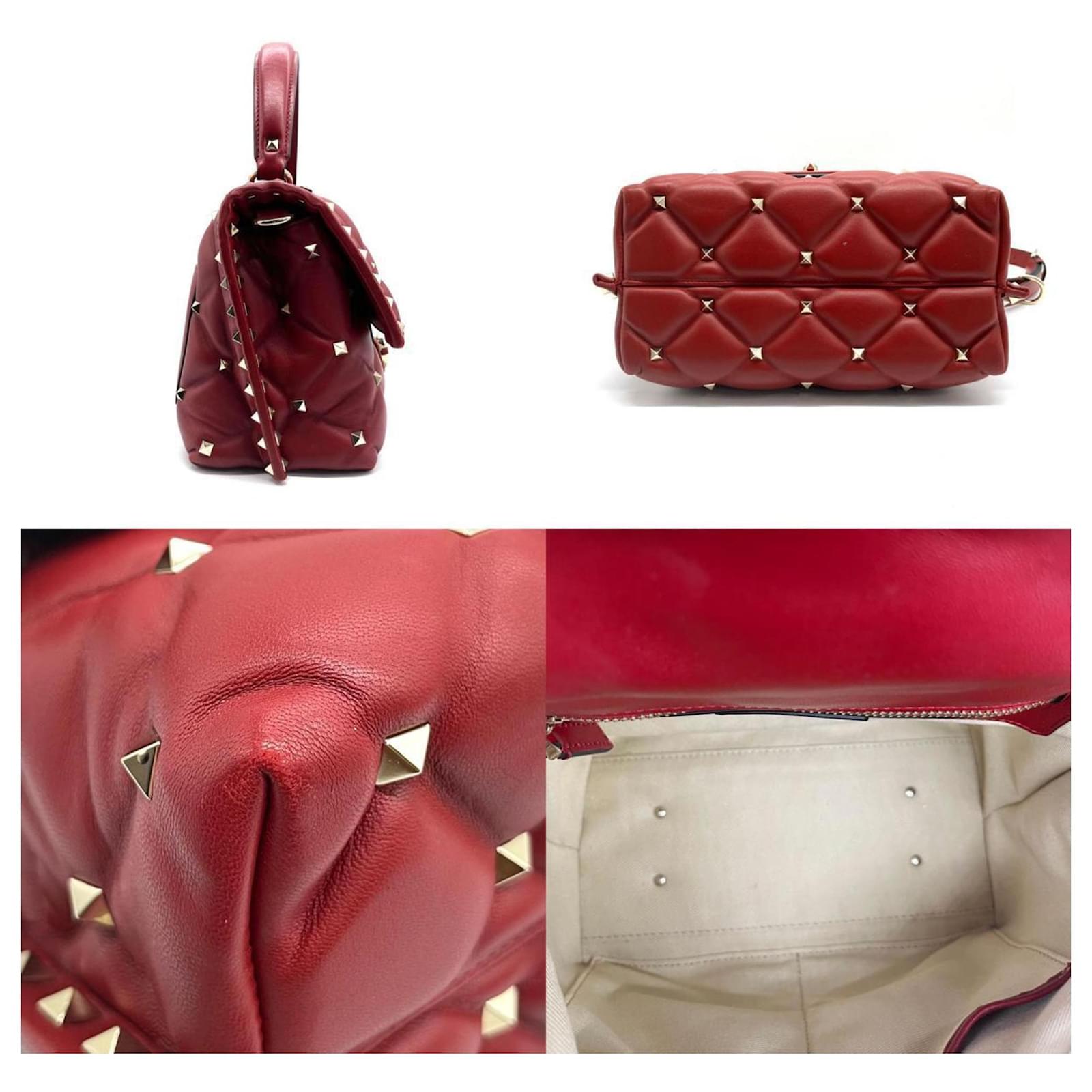 Valentino Garavani Red Leather Shoulder Bag Metal ref