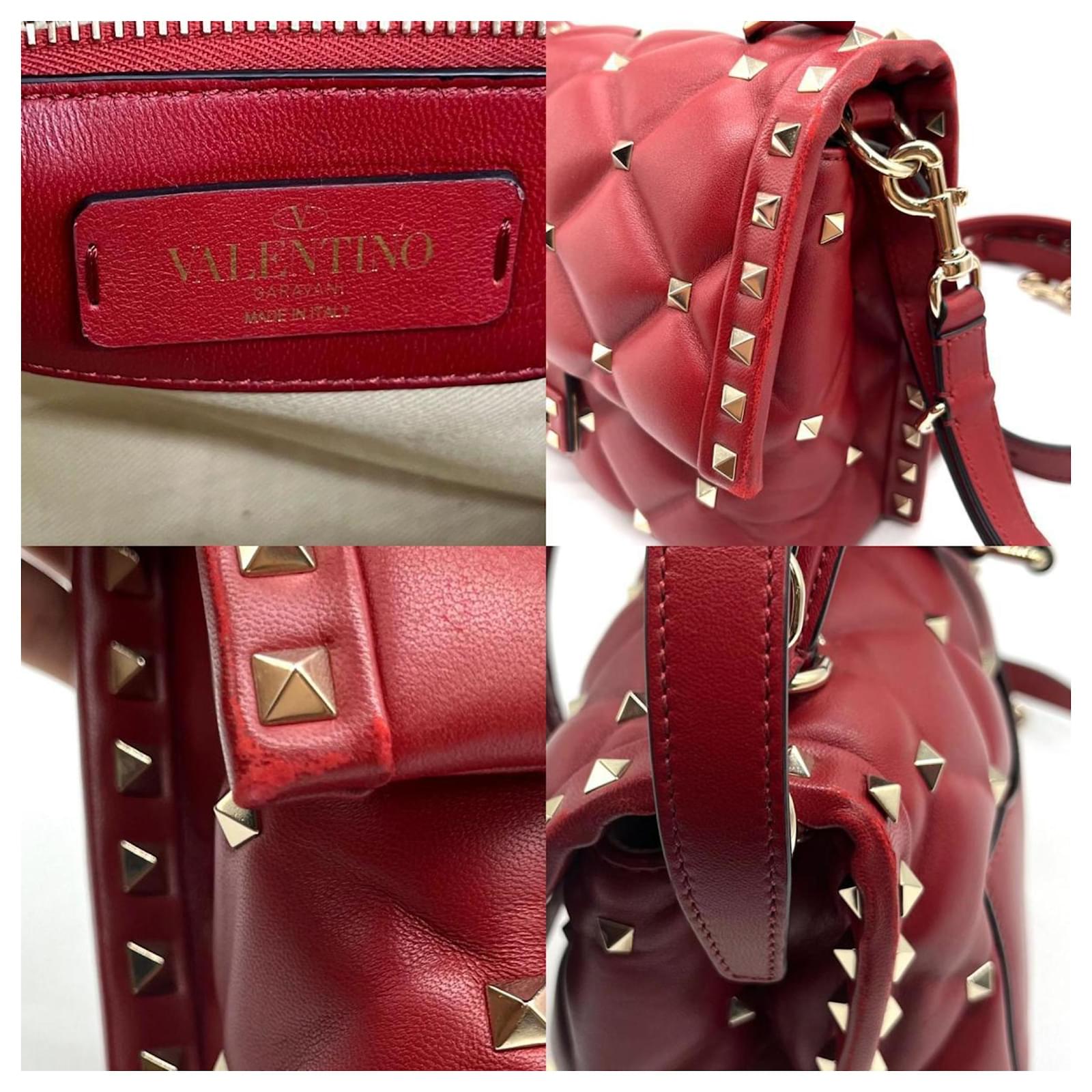 Valentino Garavani Red Leather Shoulder Bag Metal ref