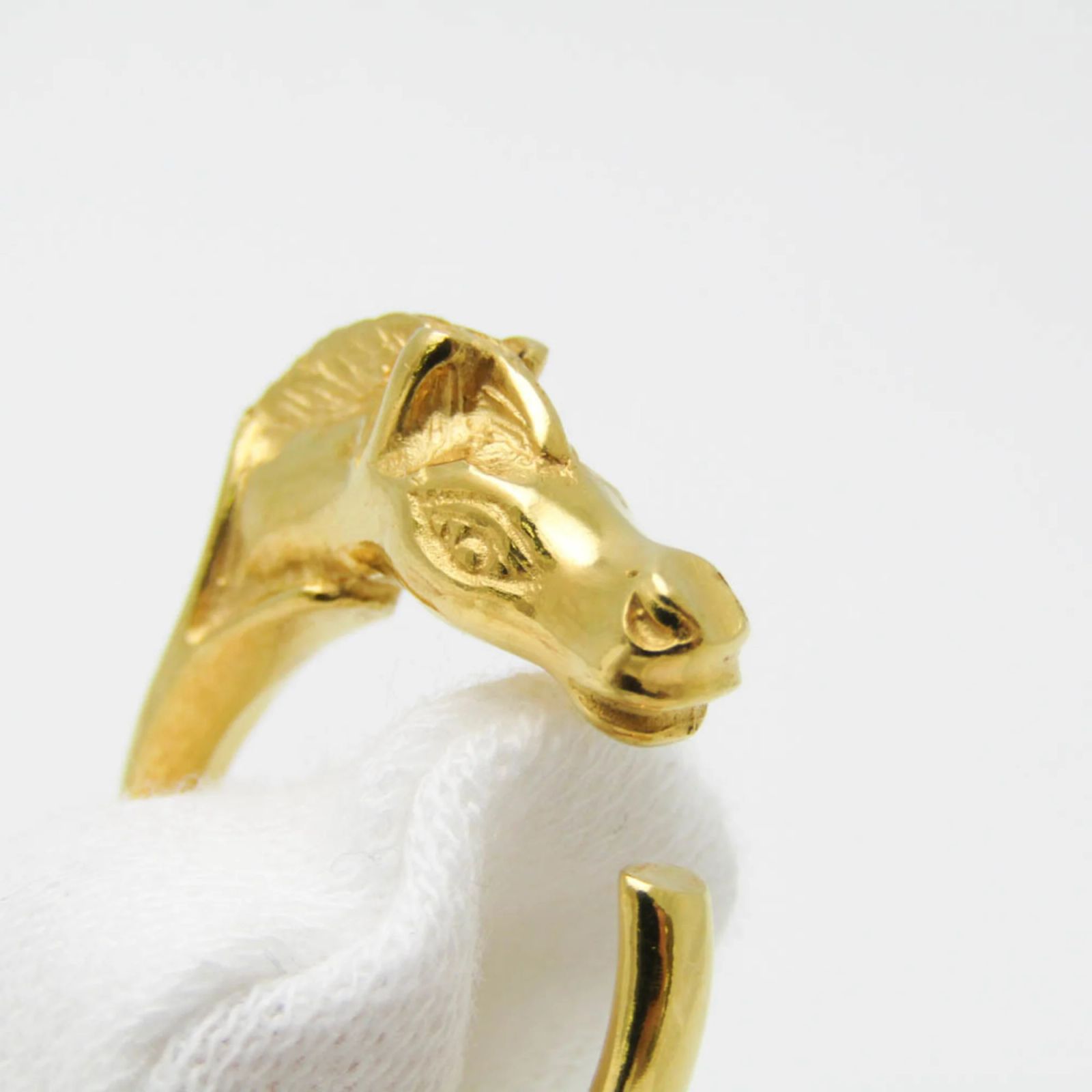 Hermès Hermes Cheval Metal Band Ring in Gold Golden ref.JC1507491 