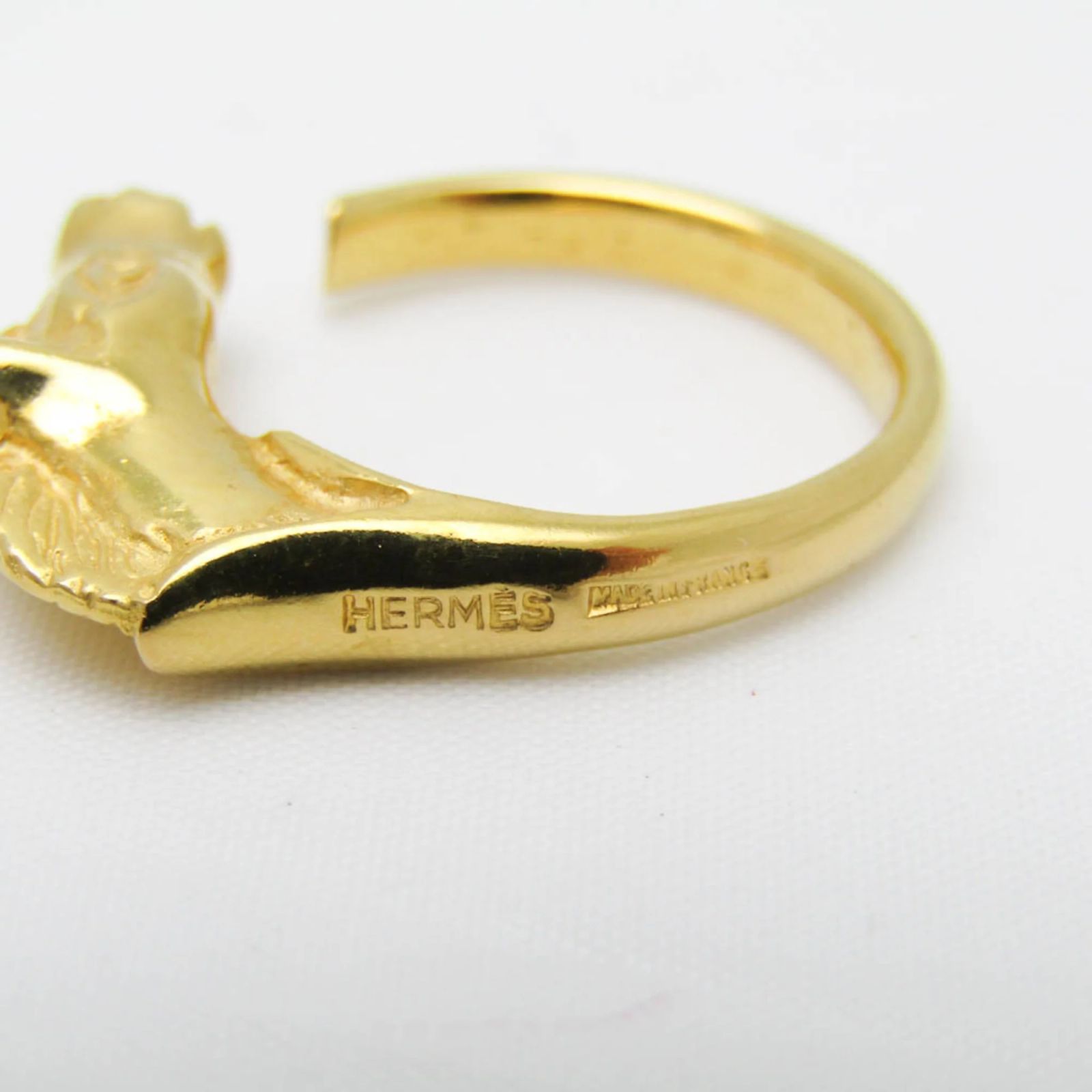 Hermès Hermes Cheval Metal Band Ring in Gold Golden ref.JC1507491 