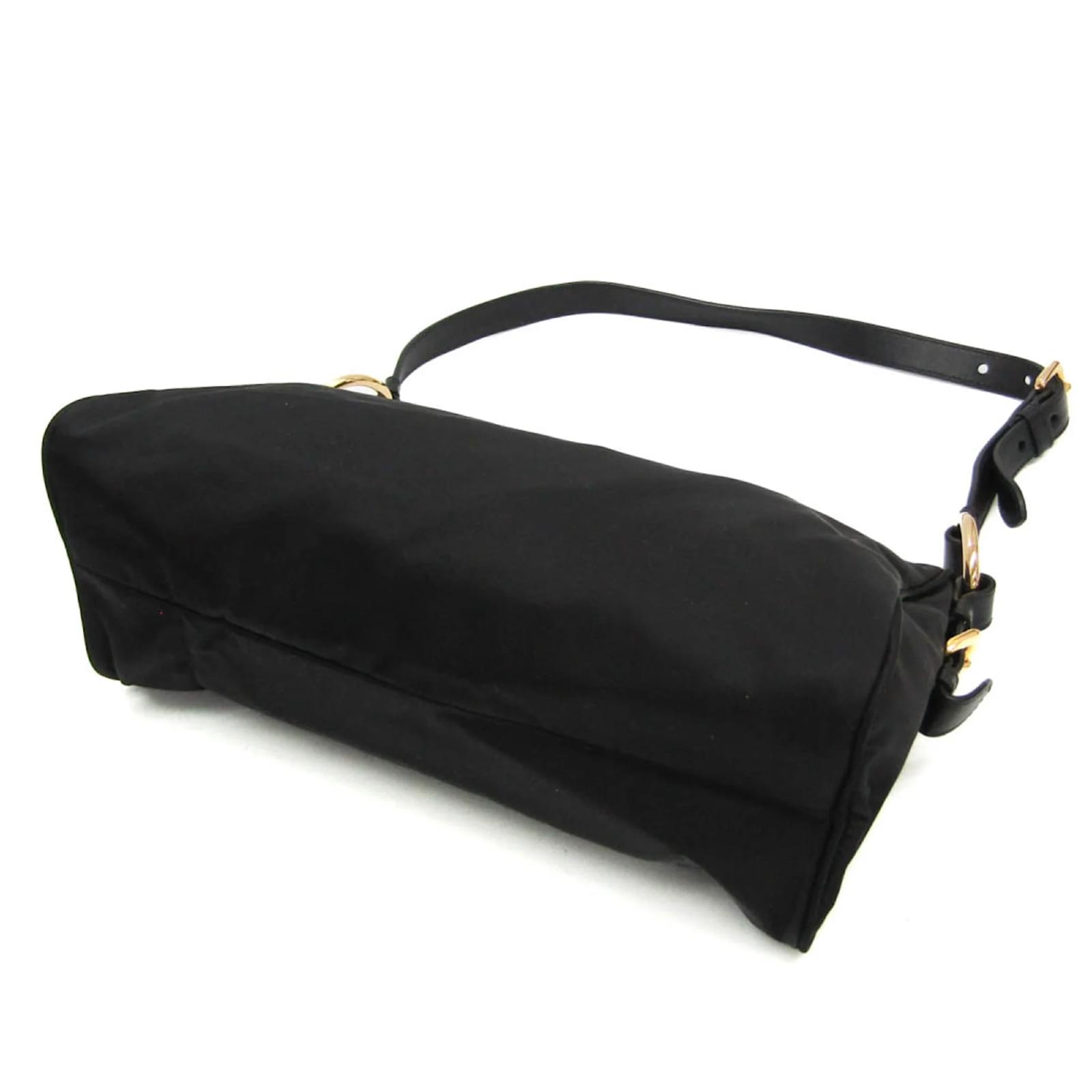 Prada BR4355 Women's Shoulder Bag Black Leather Nylon ref
