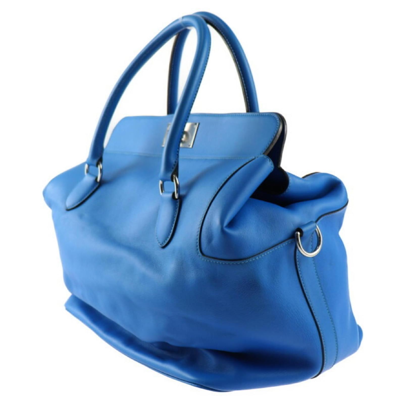 Hermes Toolbox 33 Handtasche in Blau Hydra