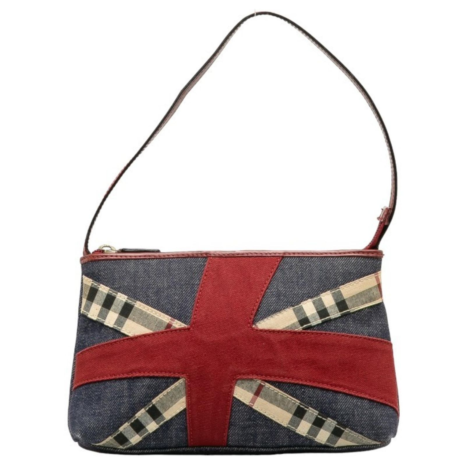 Burberry Check Pouch Handbag Multiple colors Denim ref.1508032 - Joli ...