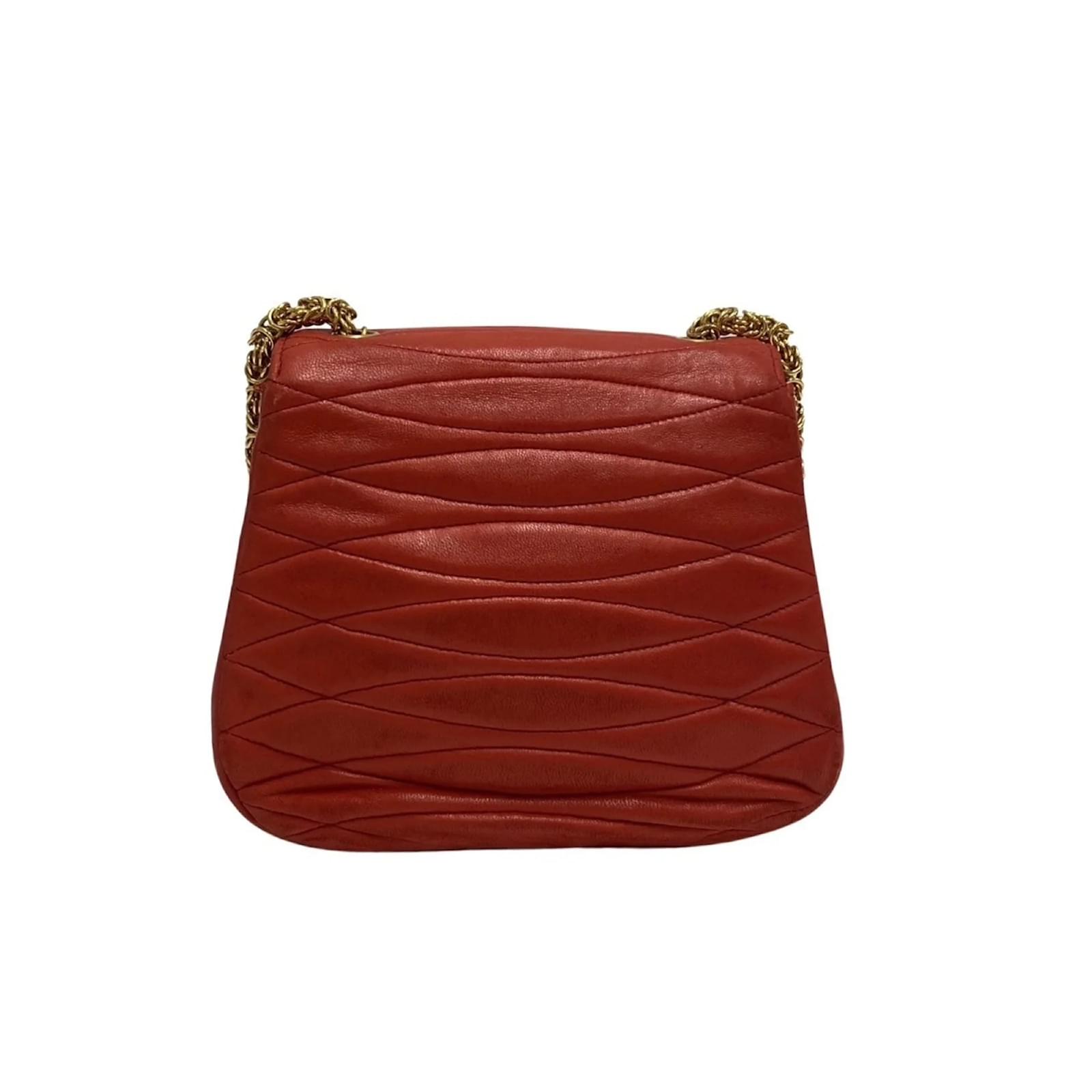 Chanel Coco Mark Turnlock Hardware Lambskin Mini Shoulder Bag Red