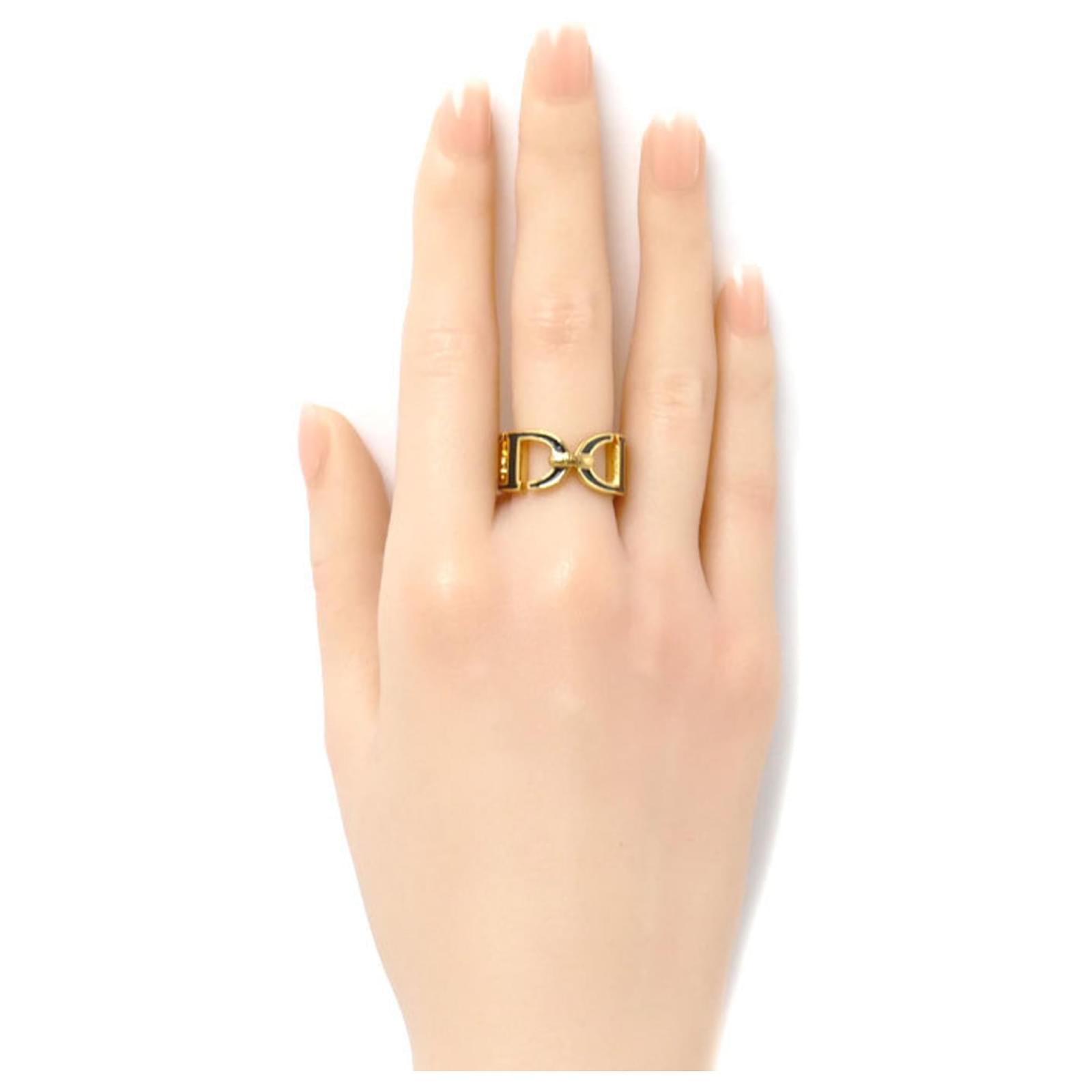 Christian Dior Dior Metal Lacquer 30 Montaigne Ring Black