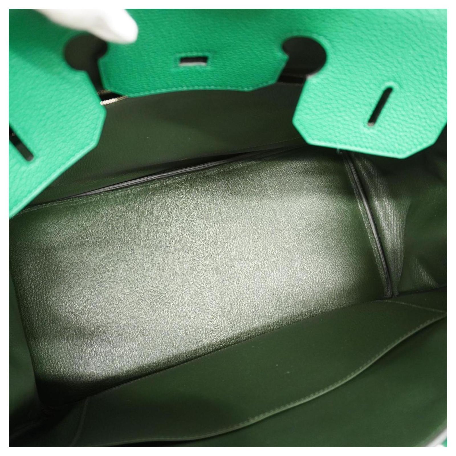 Hermès Hermes Birkin Verso 35 Handbag Dark green Leather ref.1508656 ...