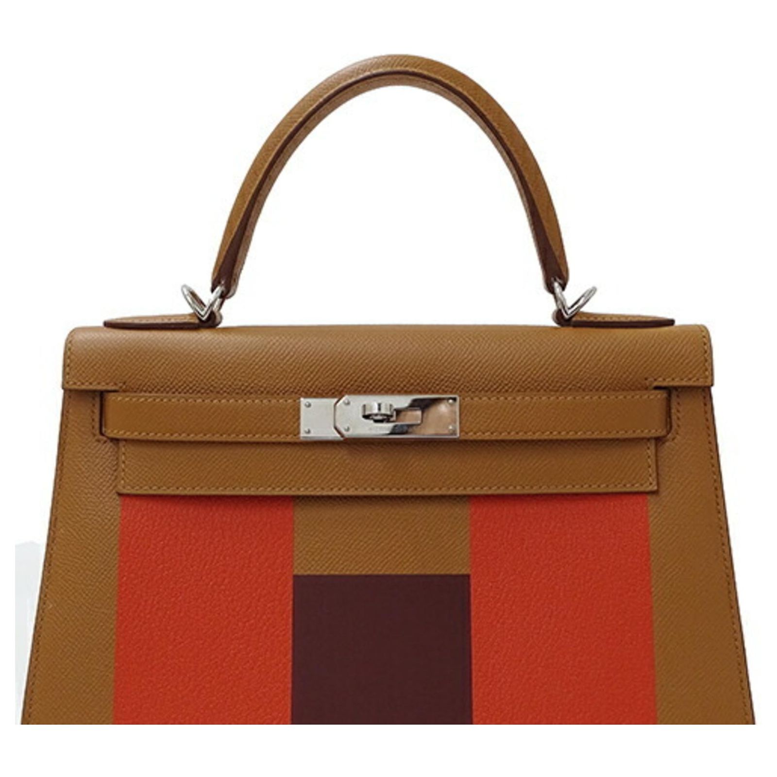 Hermès Hermes Kelly Letter 28 Handbag Brown Red Leather ref.JC1509332 ...