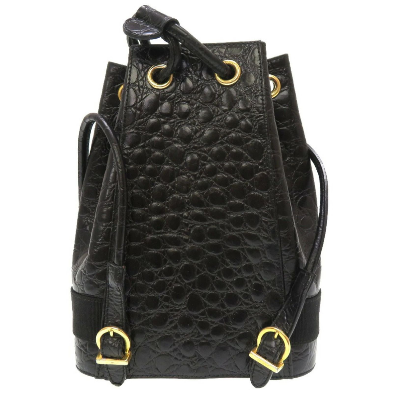 Salvatore Ferragamo Vara Ribbon Embossed Leather Backpack 