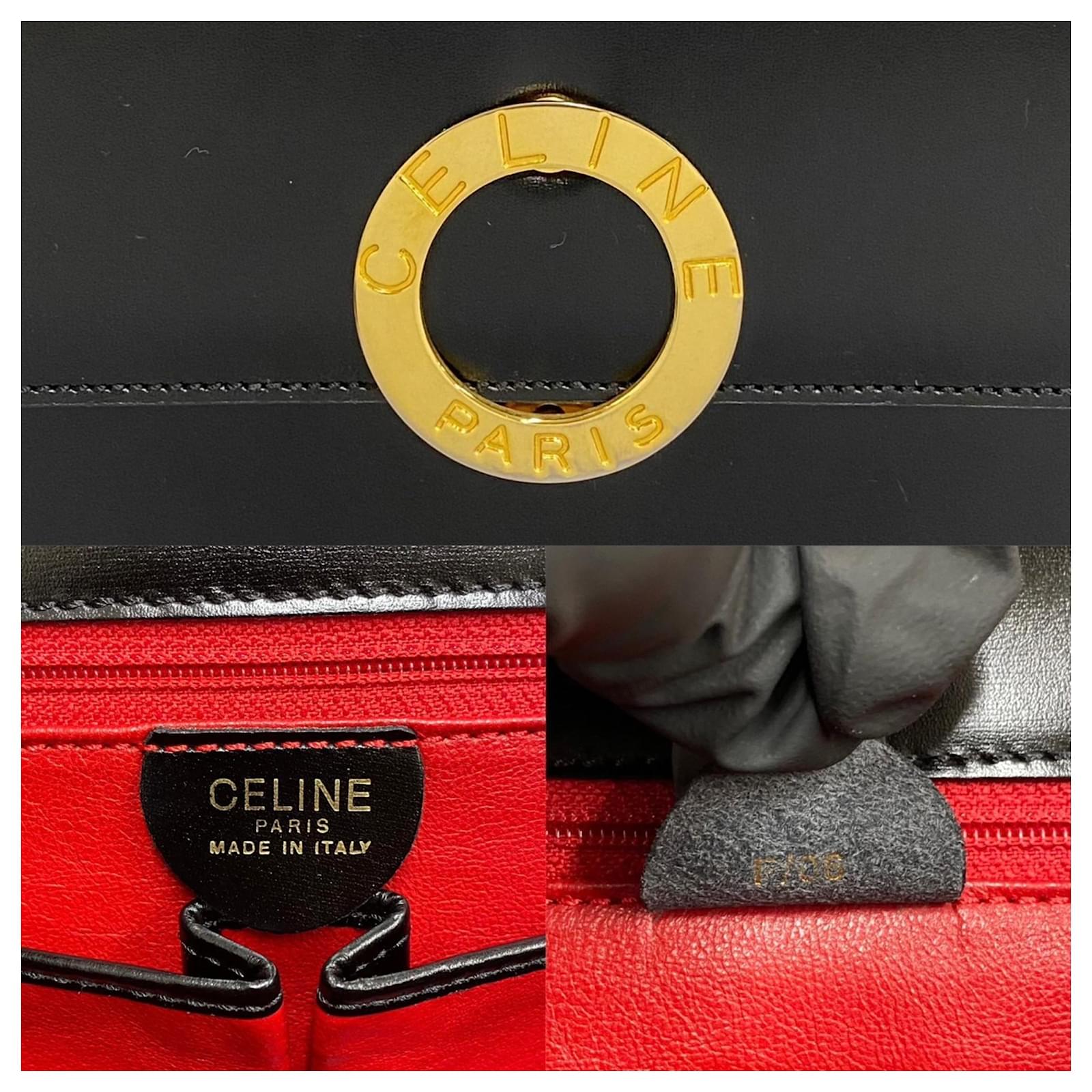 Céline Celine Vintage Circle Logo Hardware Calf Leather