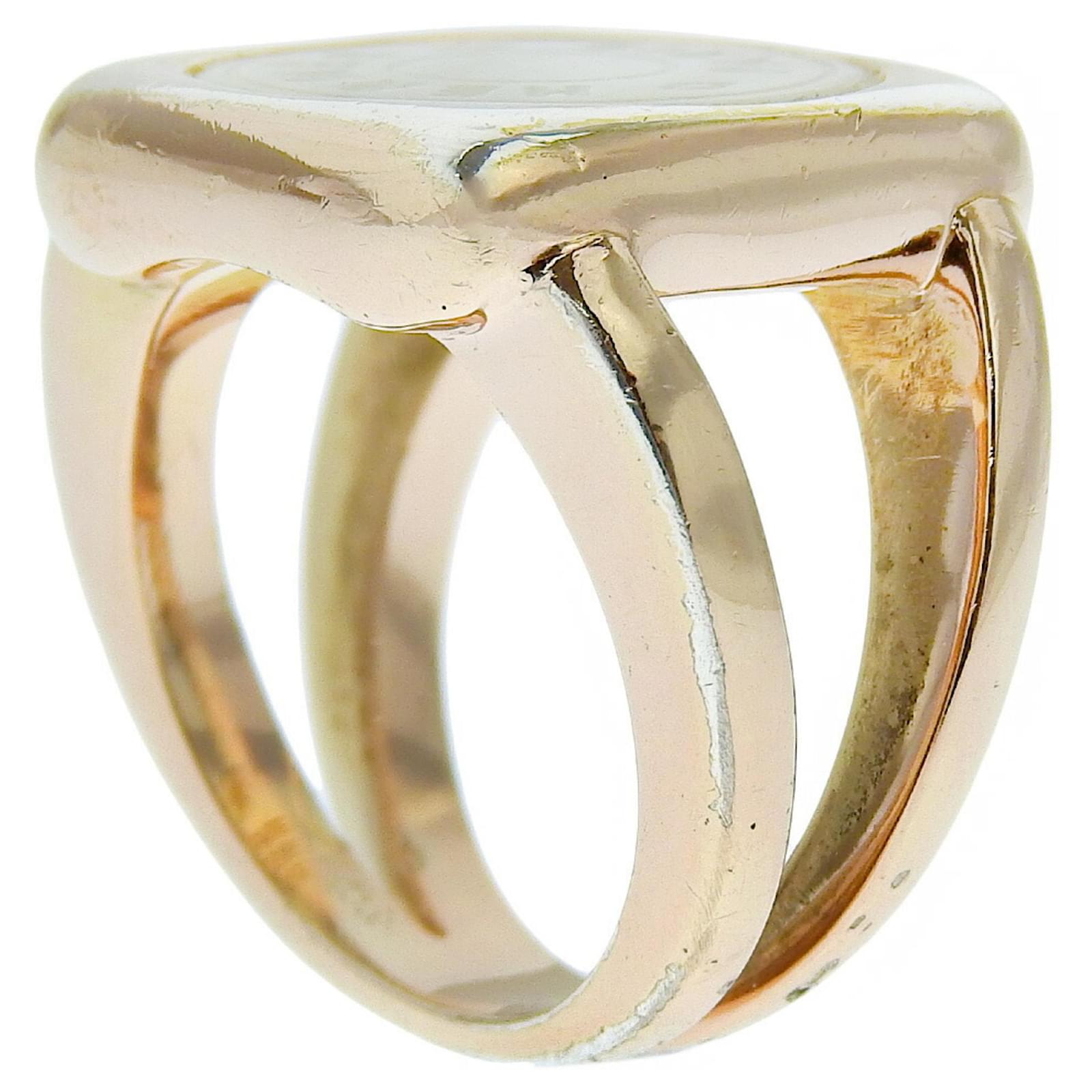 Ring Hermès Bague plaquée or Hermes Corozo Série Plaqué or ref