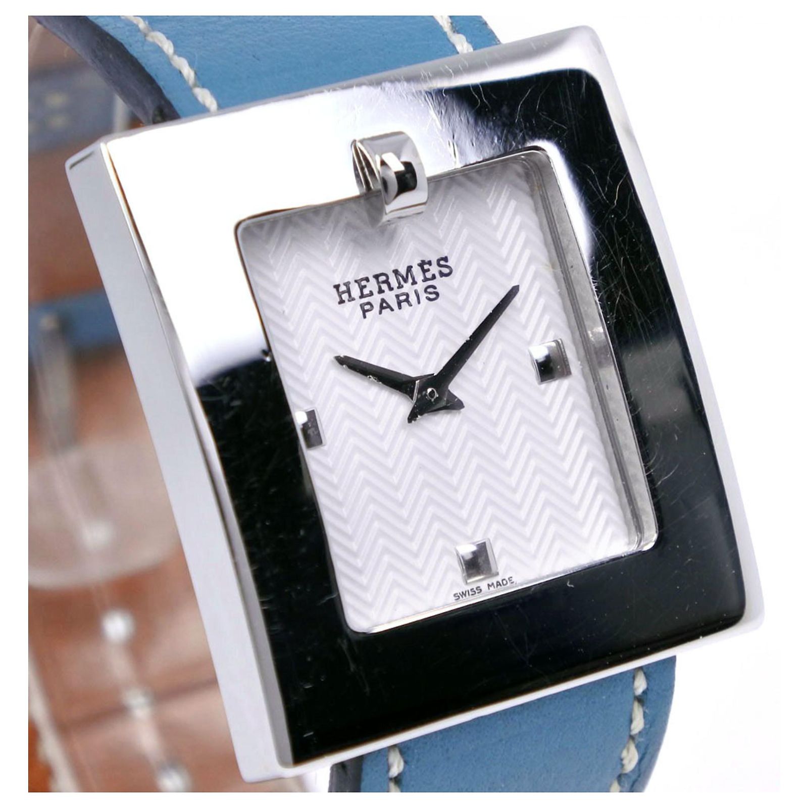 Hermès Hermes Belt Watch BE1.210 Silvery Light blue ref 