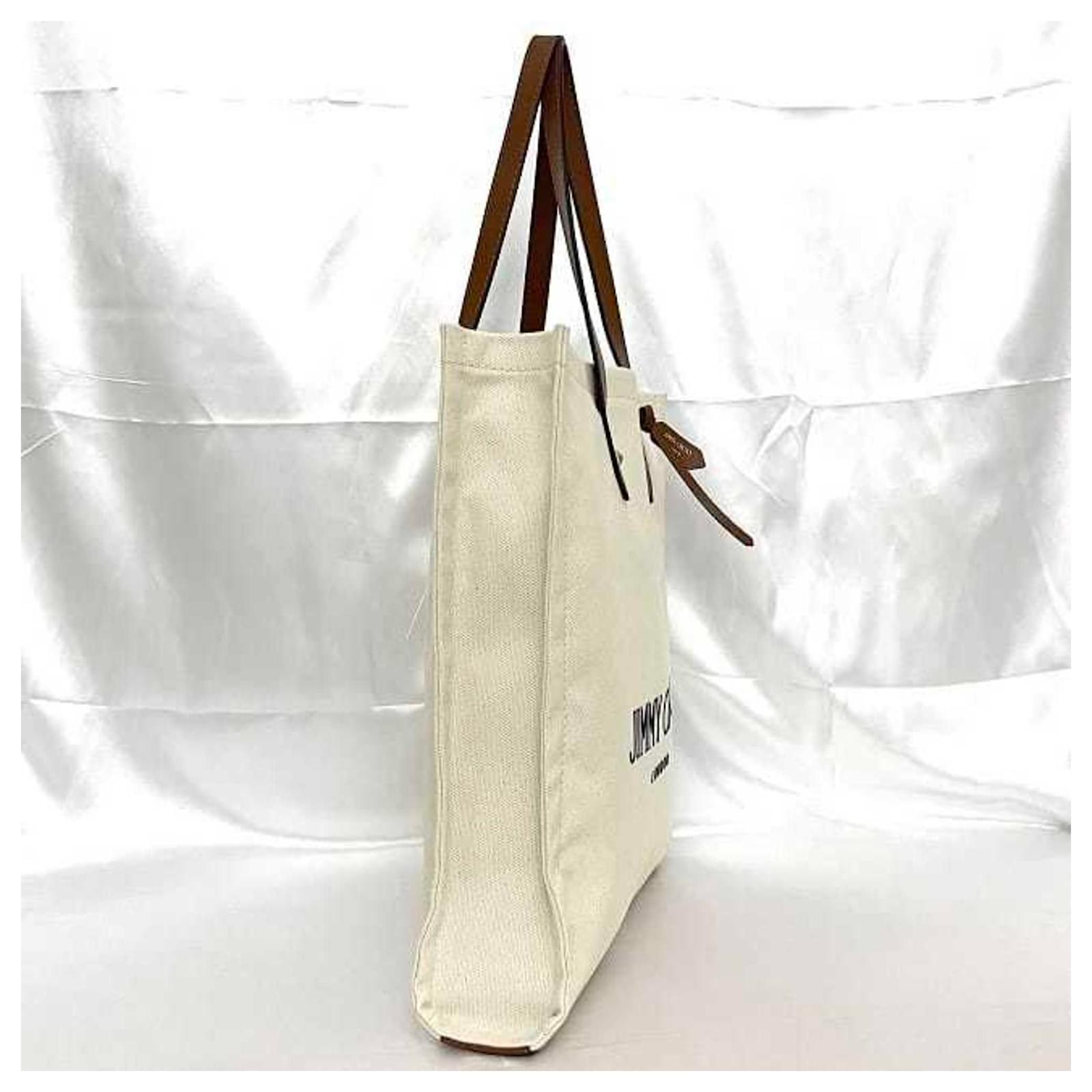 JIMMY CHOO CANVAS LOGO A4 TOTE BAG
