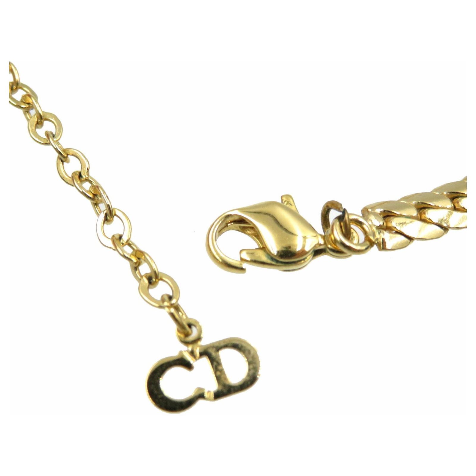 Collier Ras De Cou Vintage Doré Avec Strass - Métal Doré, Sans Marque, Occasion