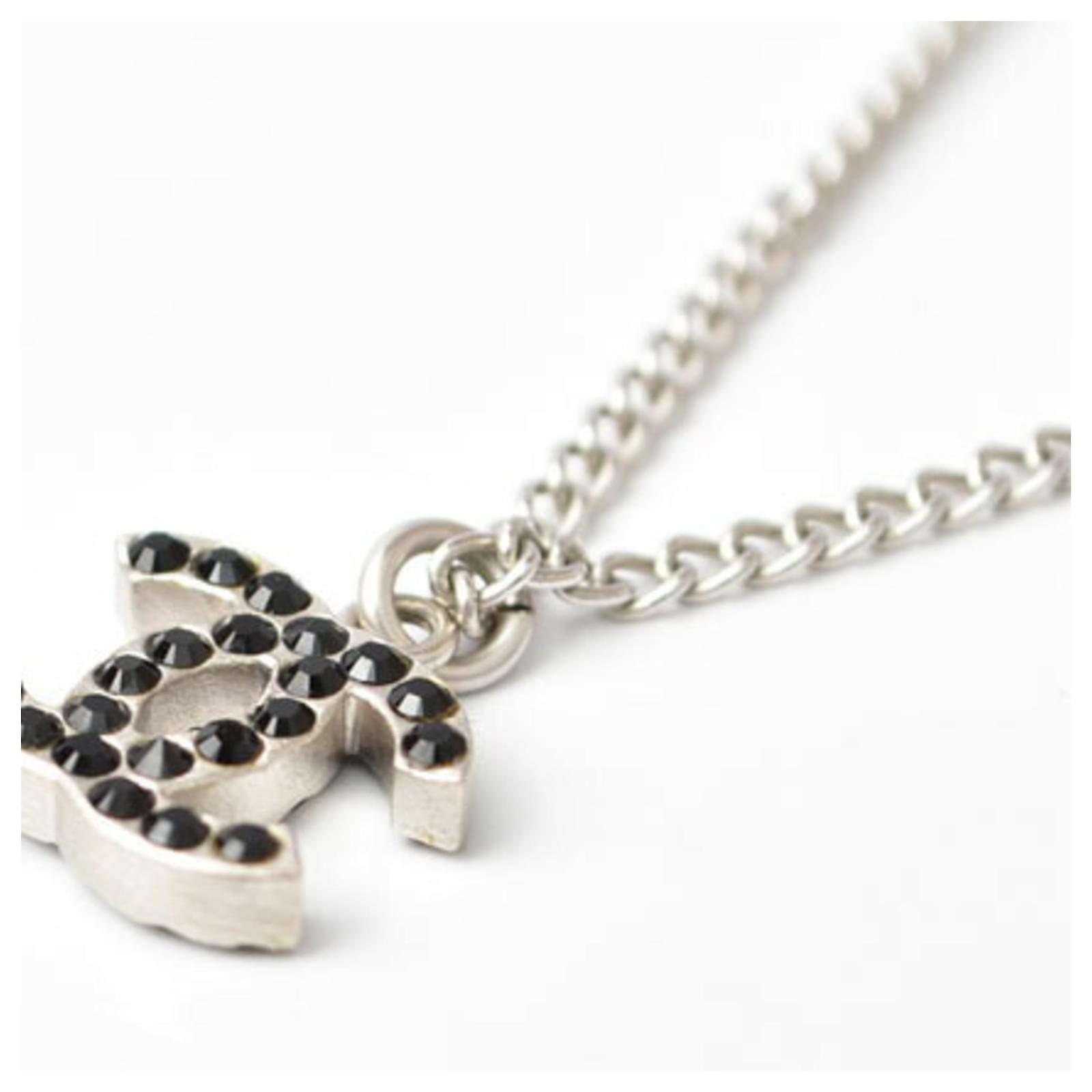 アクセサリー CHANEL Coco Mark Rhinestone Necklace Chanel Coco Mark CC Double-Sided Rhinestone Necklace Metal