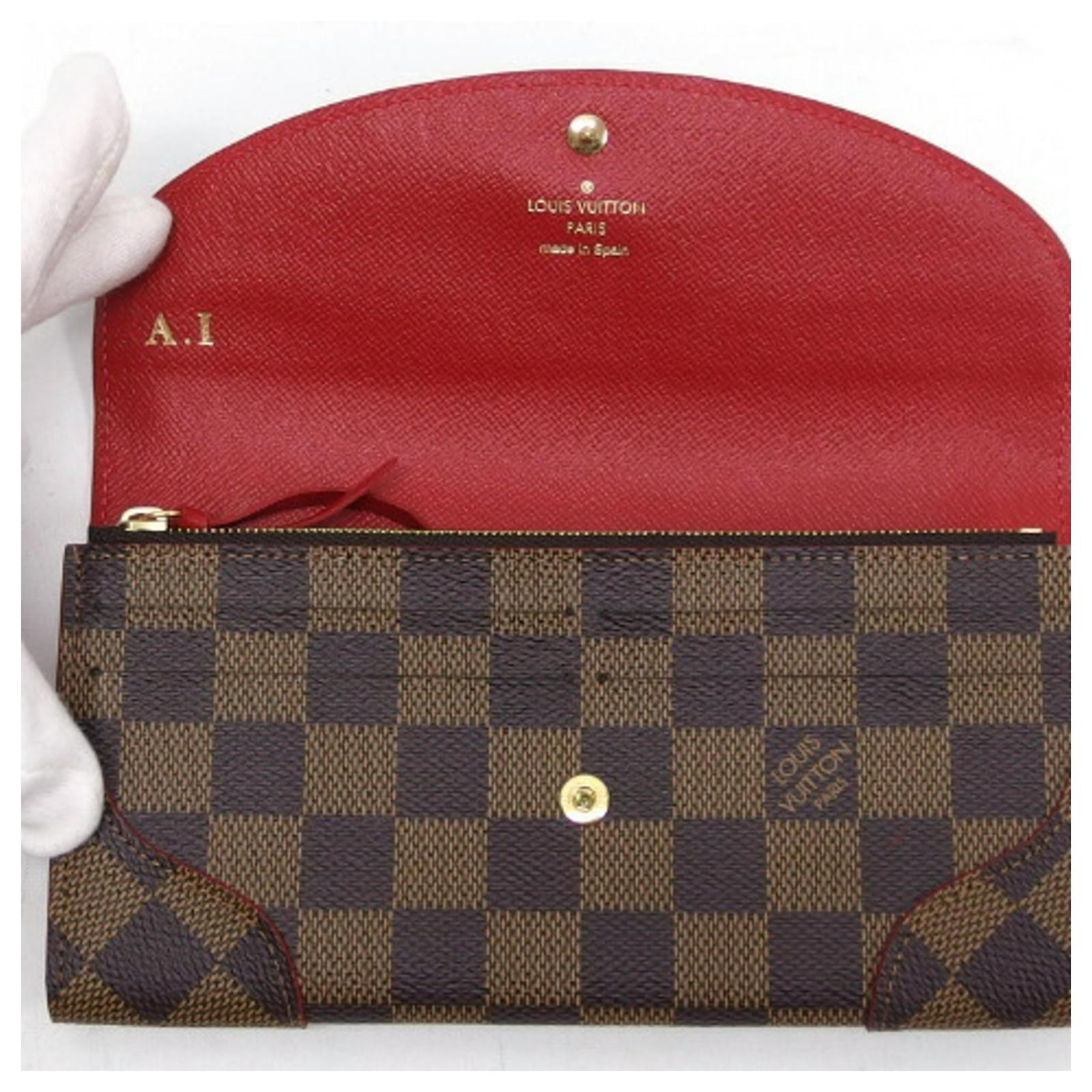 Portafoglio bifold lungo Damier di Louis Vuitton Fuschia Tela ref