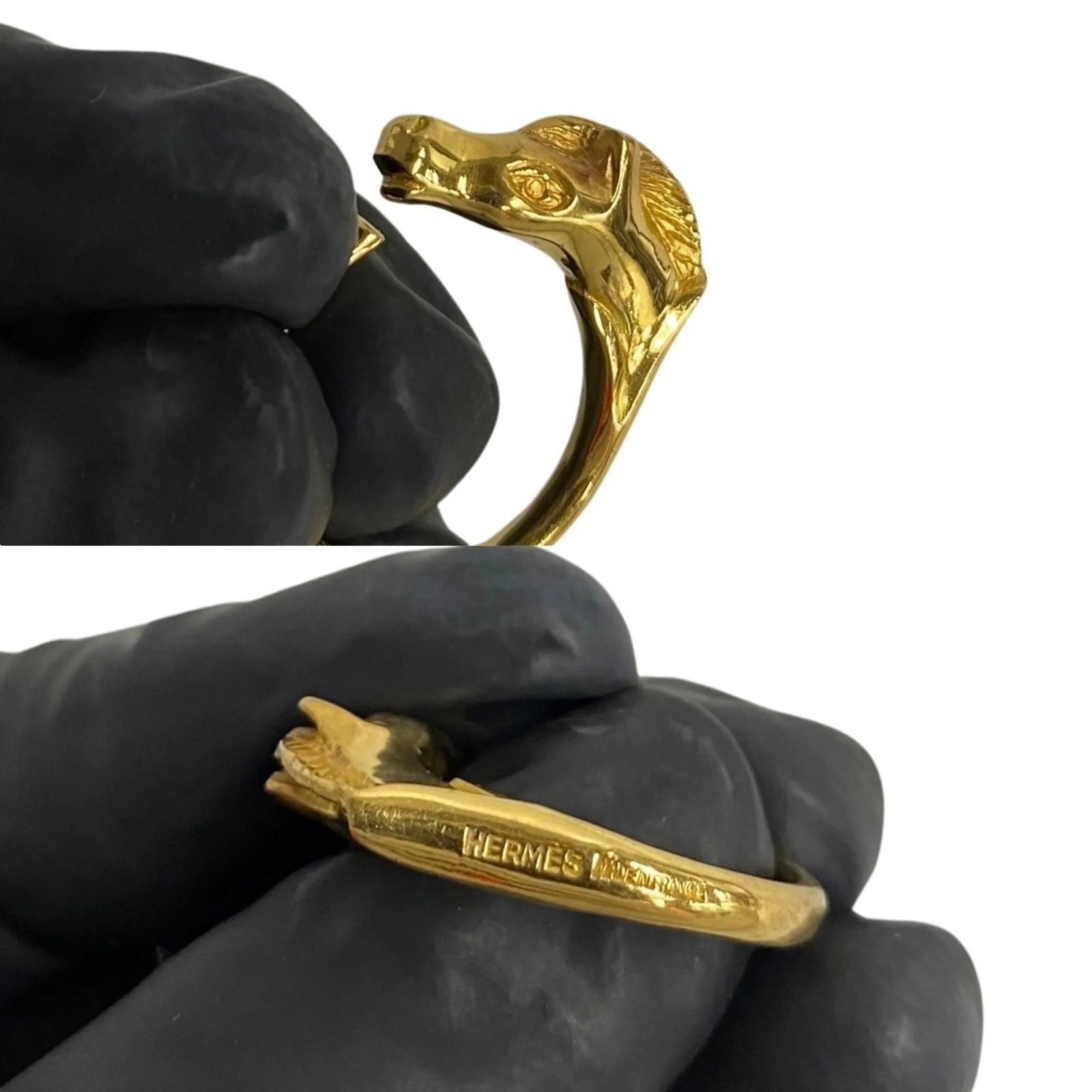 Hermès HERMES Cheval Horse Ring Golden Silver ref.1511907 (Sold
