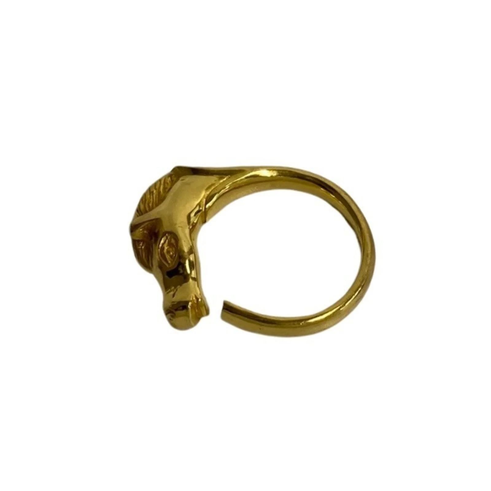 Hermès HERMES Cheval Horse Ring Golden Silver ref.1511907 (Sold