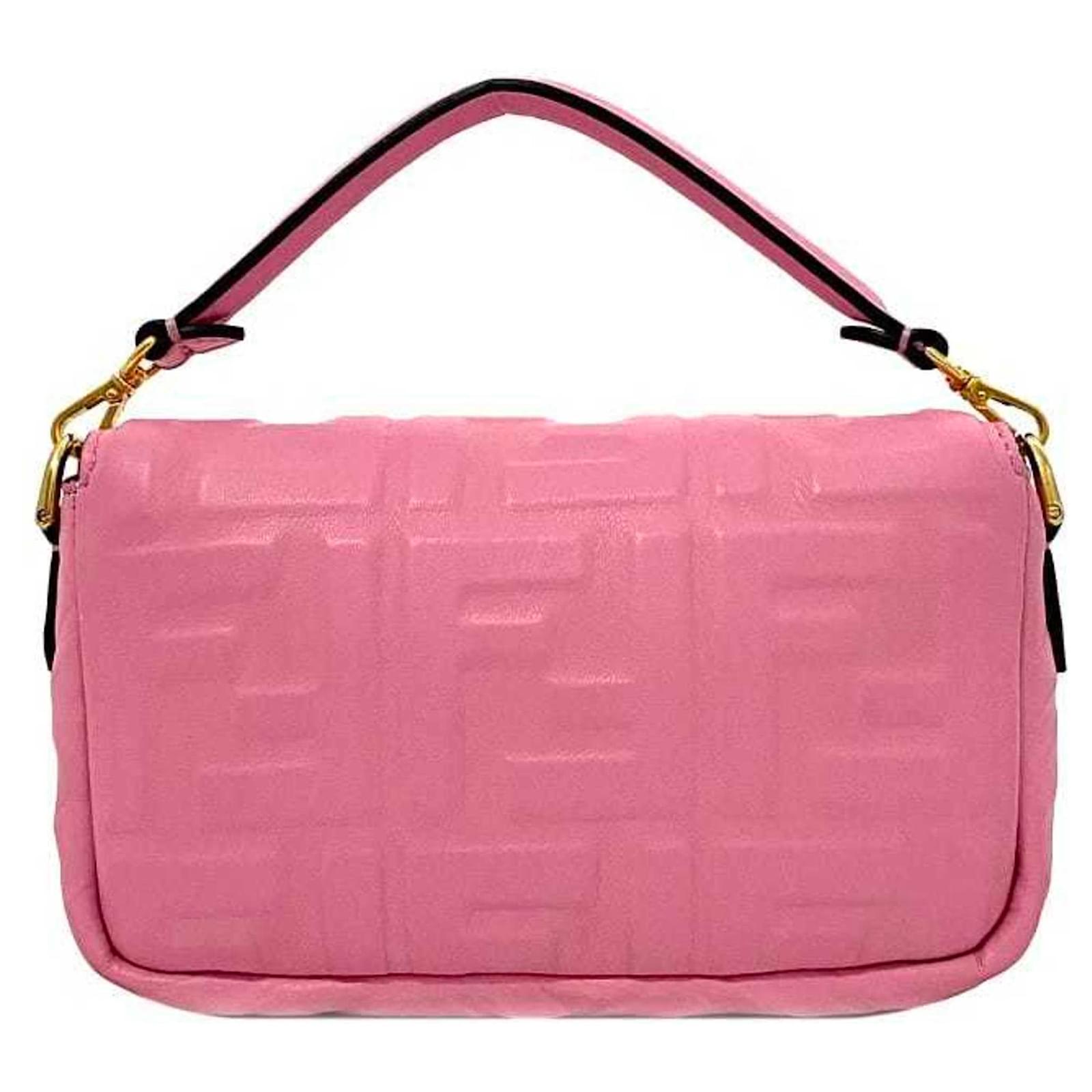 Fendi Baguette Small Pink Leather Shoulder Bag ref.JC1512130 (Sold