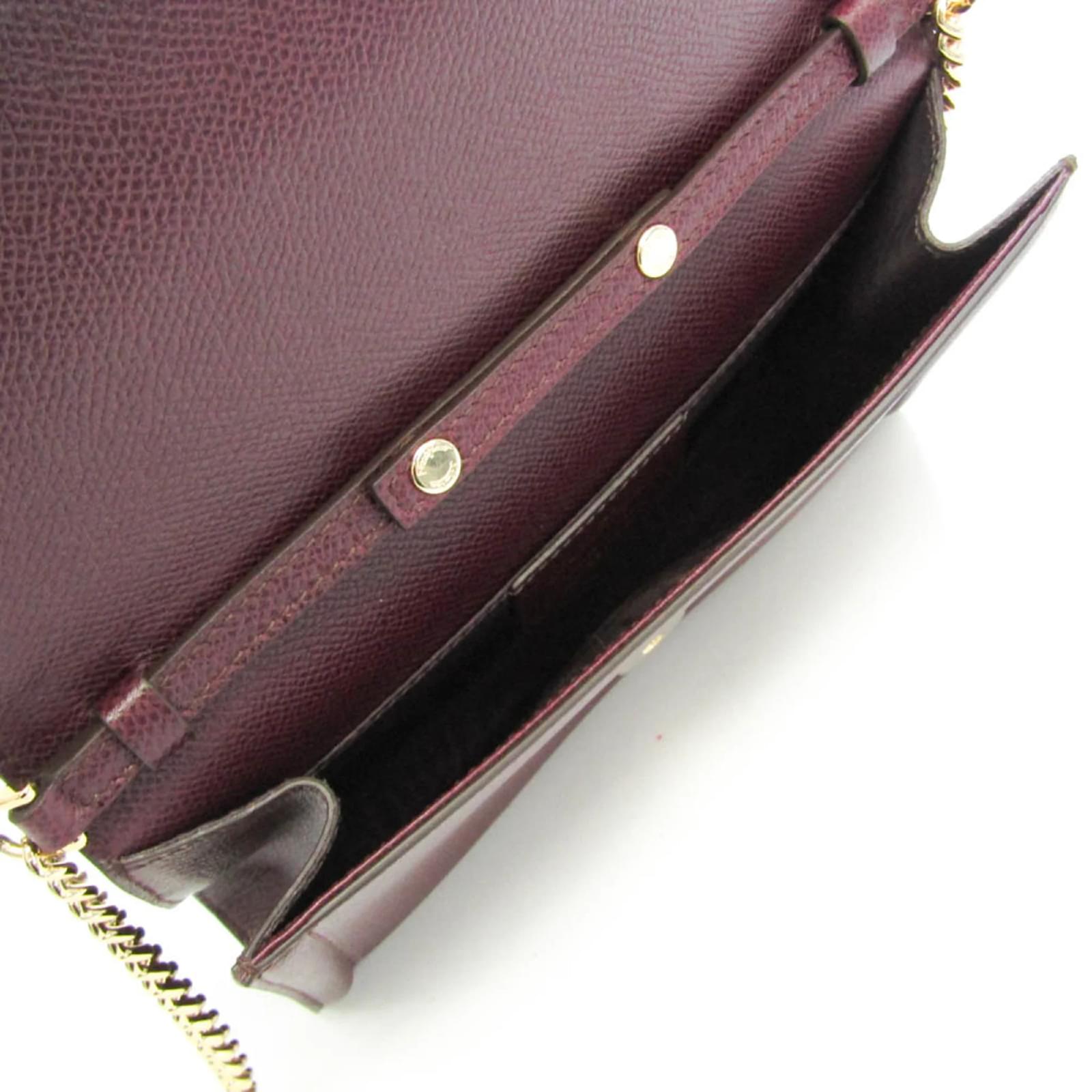 【美品】Salvatore Ferragamo AU-22/C940 Salvatore Ferragamo Vara AU 22 C940 Shoulder Bag Red Leather