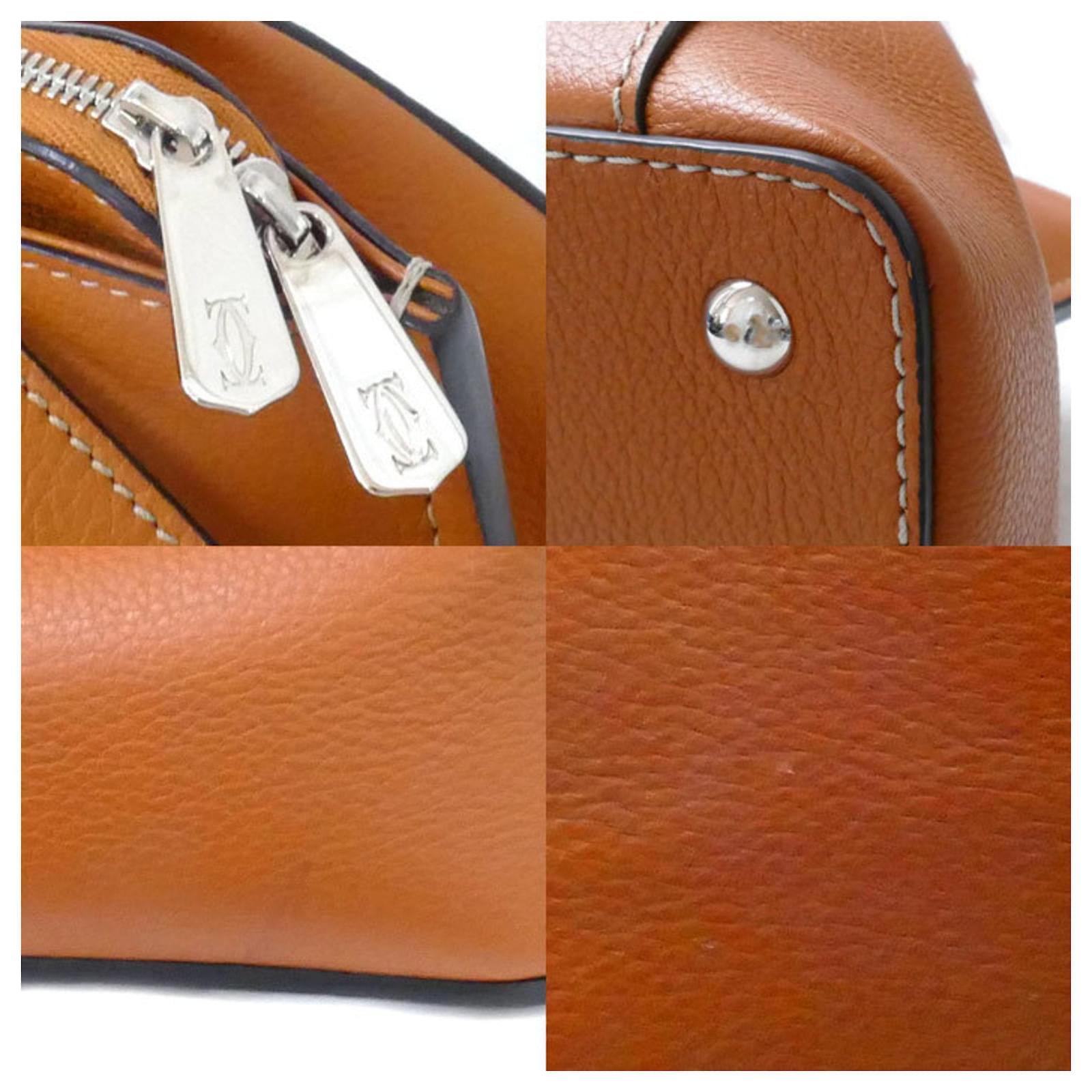 Cartier C de Cartier SM 2Way Shoulder Bag Brown Leather ref