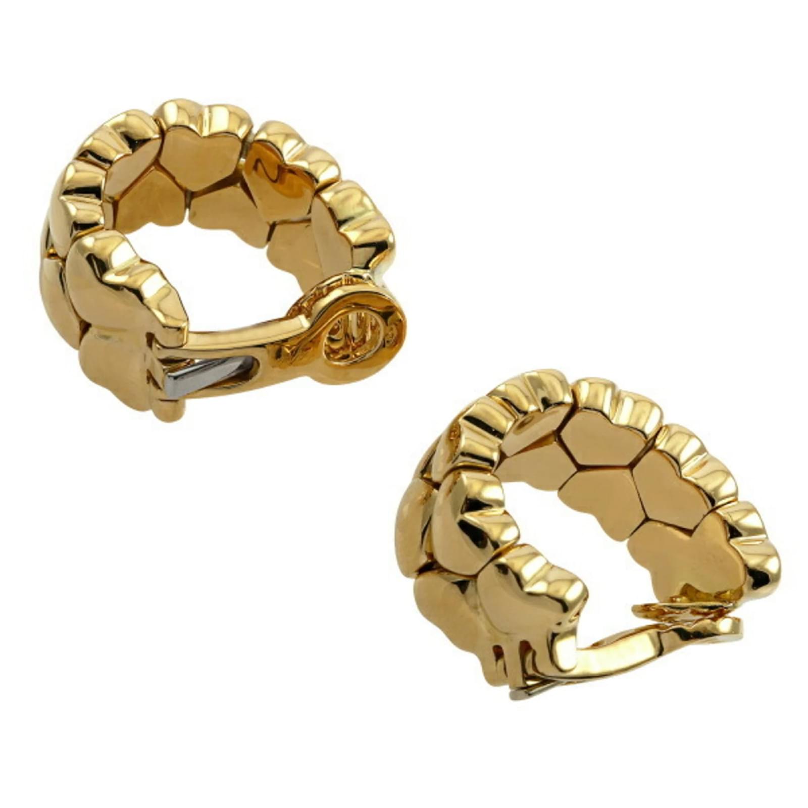 Cartier Double Heart K18YG Yellow Gold Earrings Golden ref.1514723 
