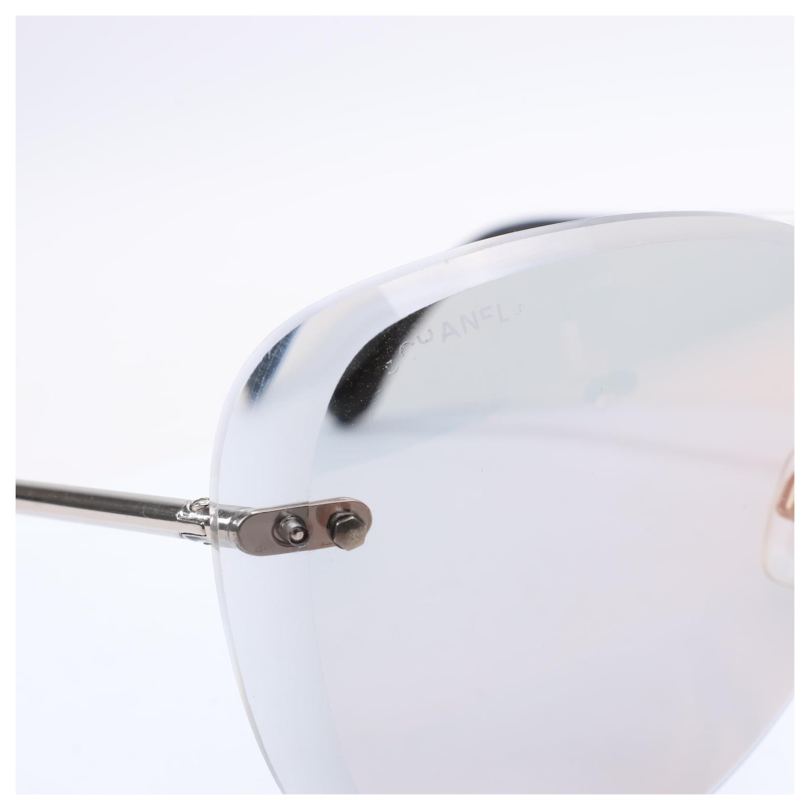 CHANEL Coco Mark Sunglasses GP Silver 4239 Golden Metal ref
