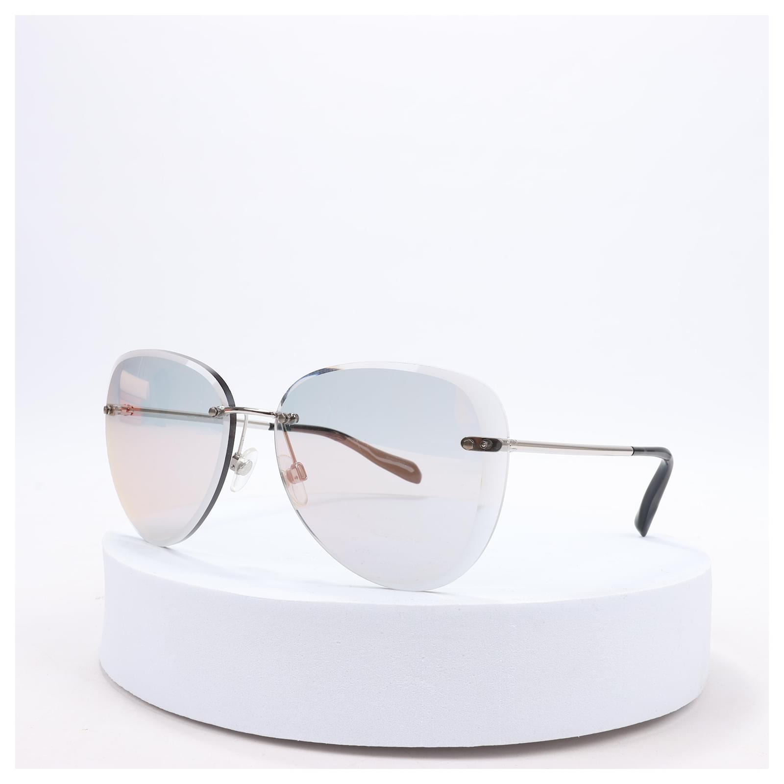 CHANEL Coco Mark Sunglasses GP Silver 4239 Golden Metal ref