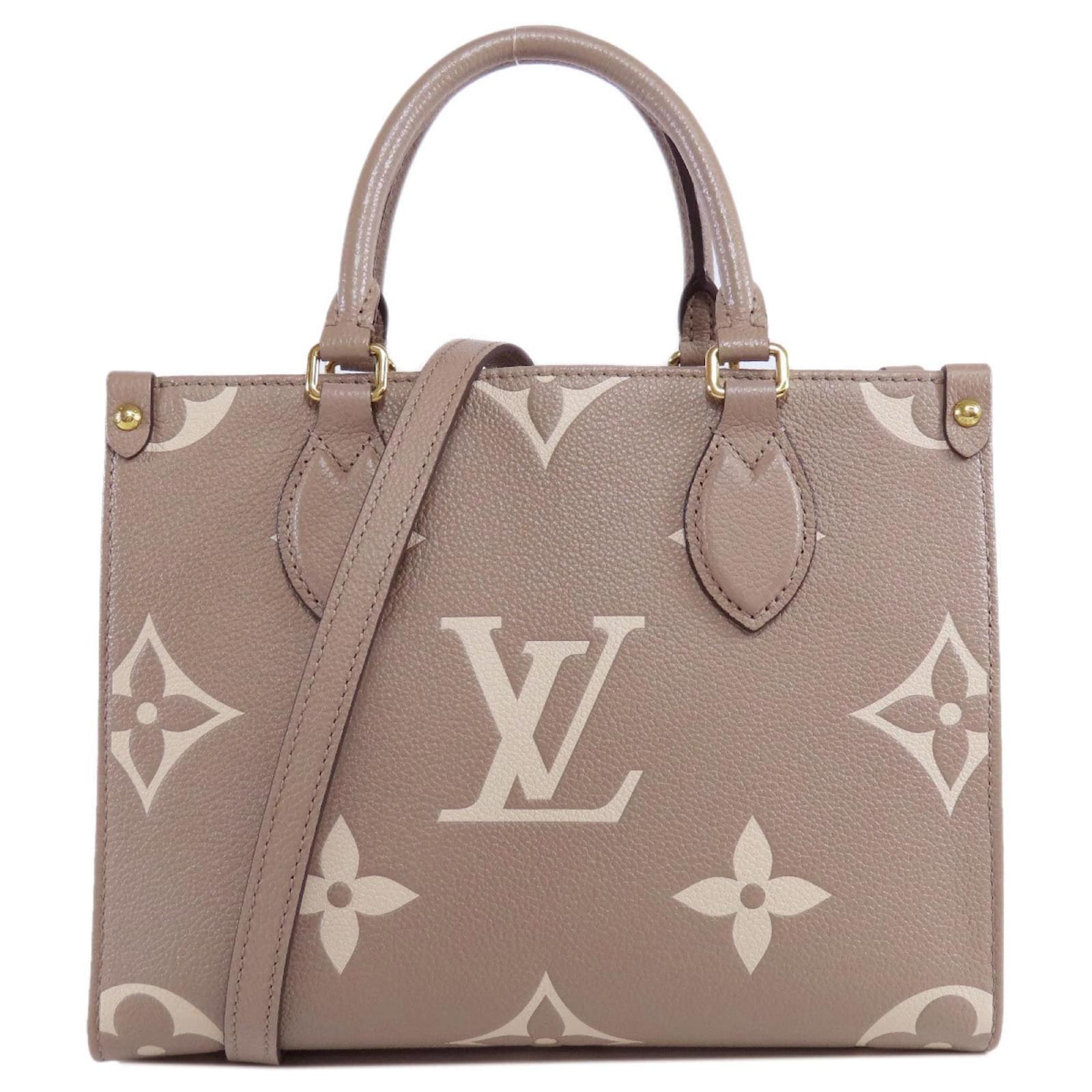 LOUIS VUITTON ビジネスバッグ グレー/ベージュ Louis Vuitton M45779 On the Go PM Handbag Brown Cloth ref