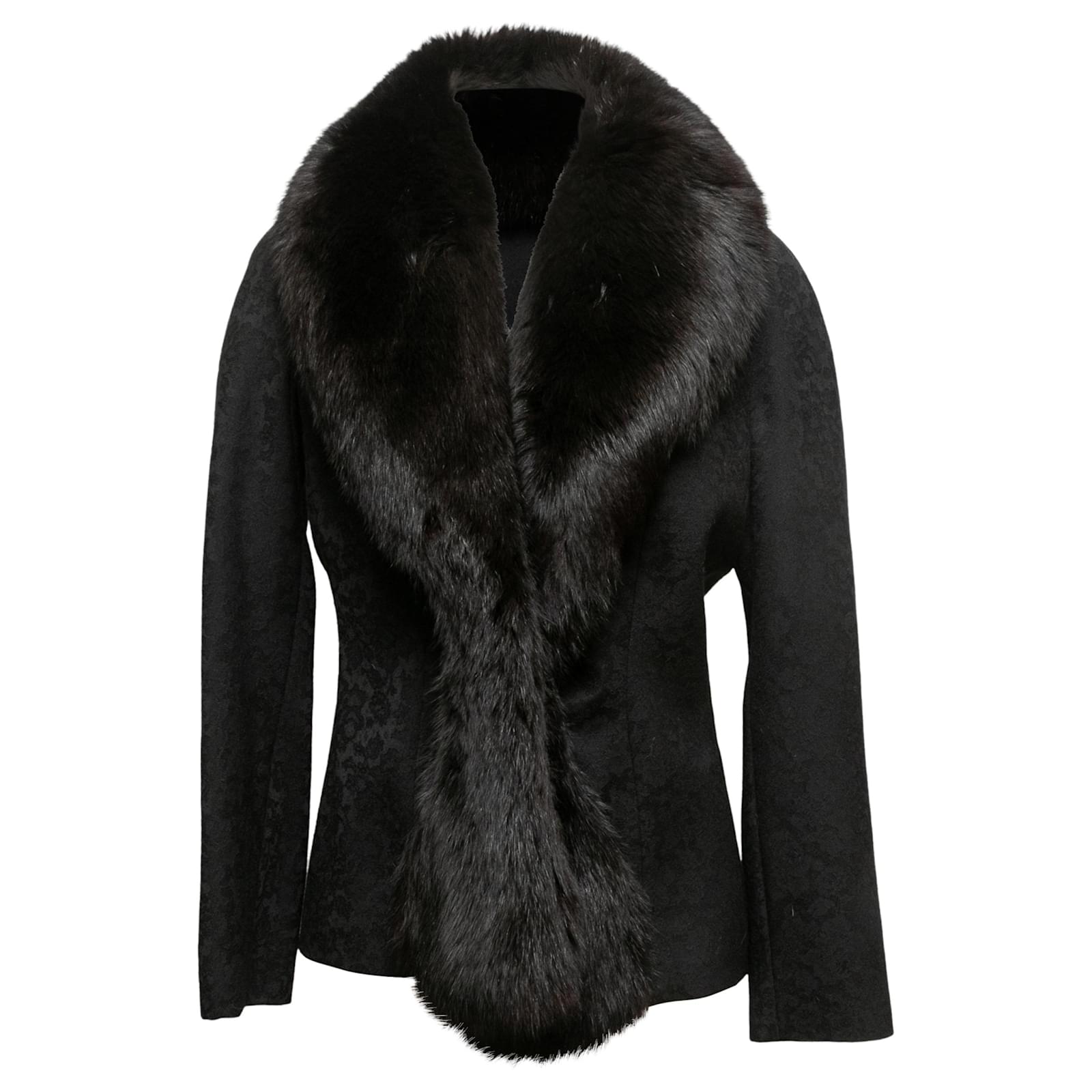 Christian Dior ファーコート デザイン モード 黒 VTG ウール Christian Dior ファーコート デザイン モード 黒 VTG ウール