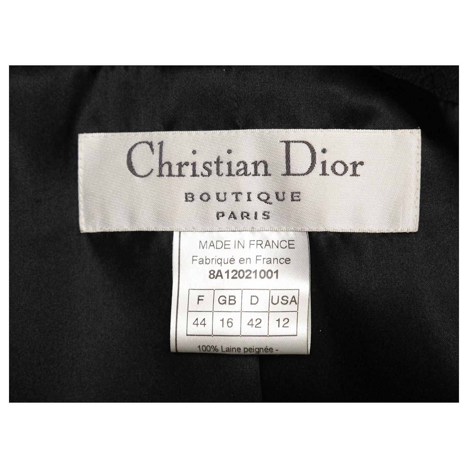 Vintage Black Christian Dior Fall/Winter 1998 Wool Fox Fur Vintage Black Christian Dior Fall/Winter 1998 Wool Fox Fur