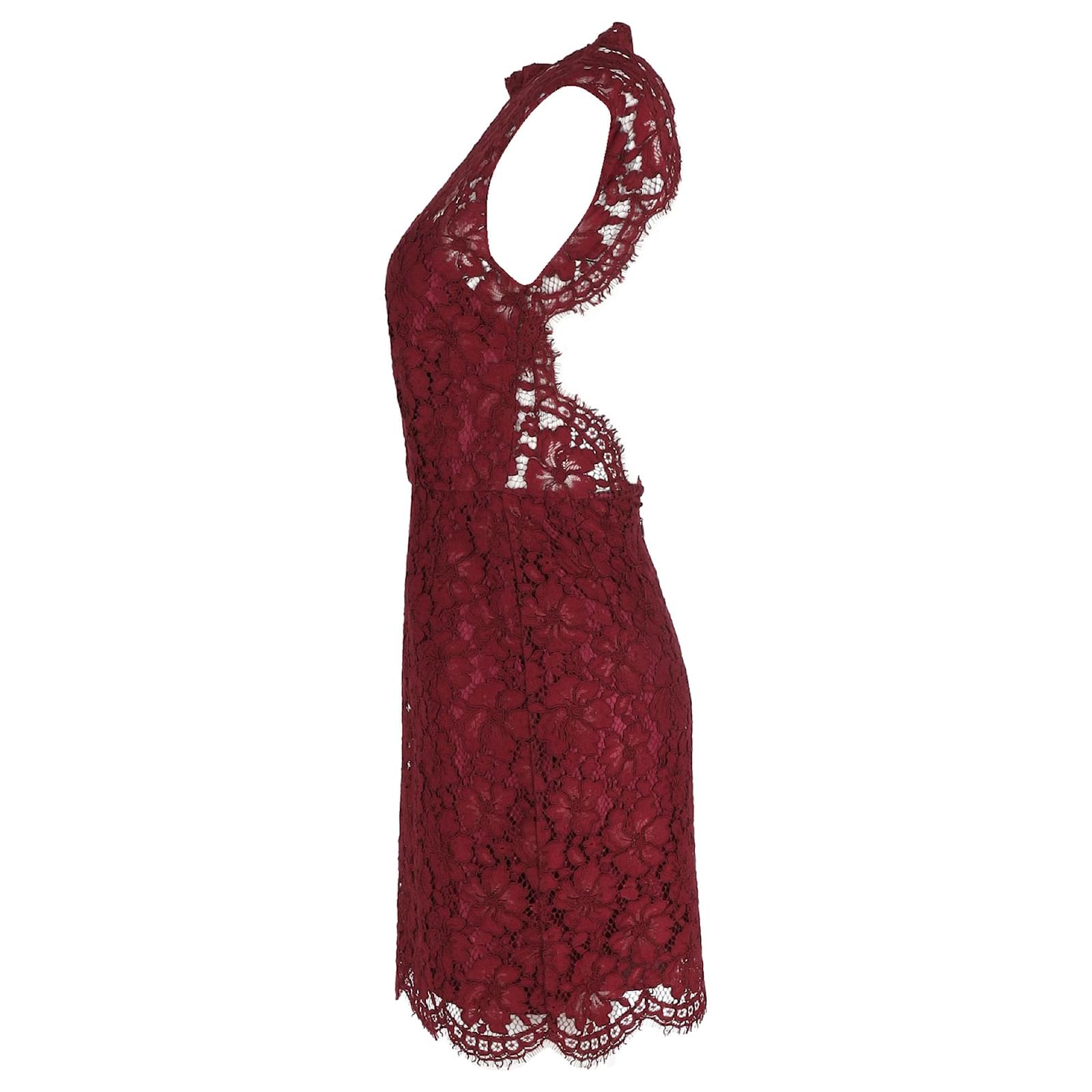 Sandro Romie Lace Mini Dress in Red Cotton (Sold) - Joli Closet Sandro Romie Lace Mini Dress in Red Cotton (Sold) - Joli Closet