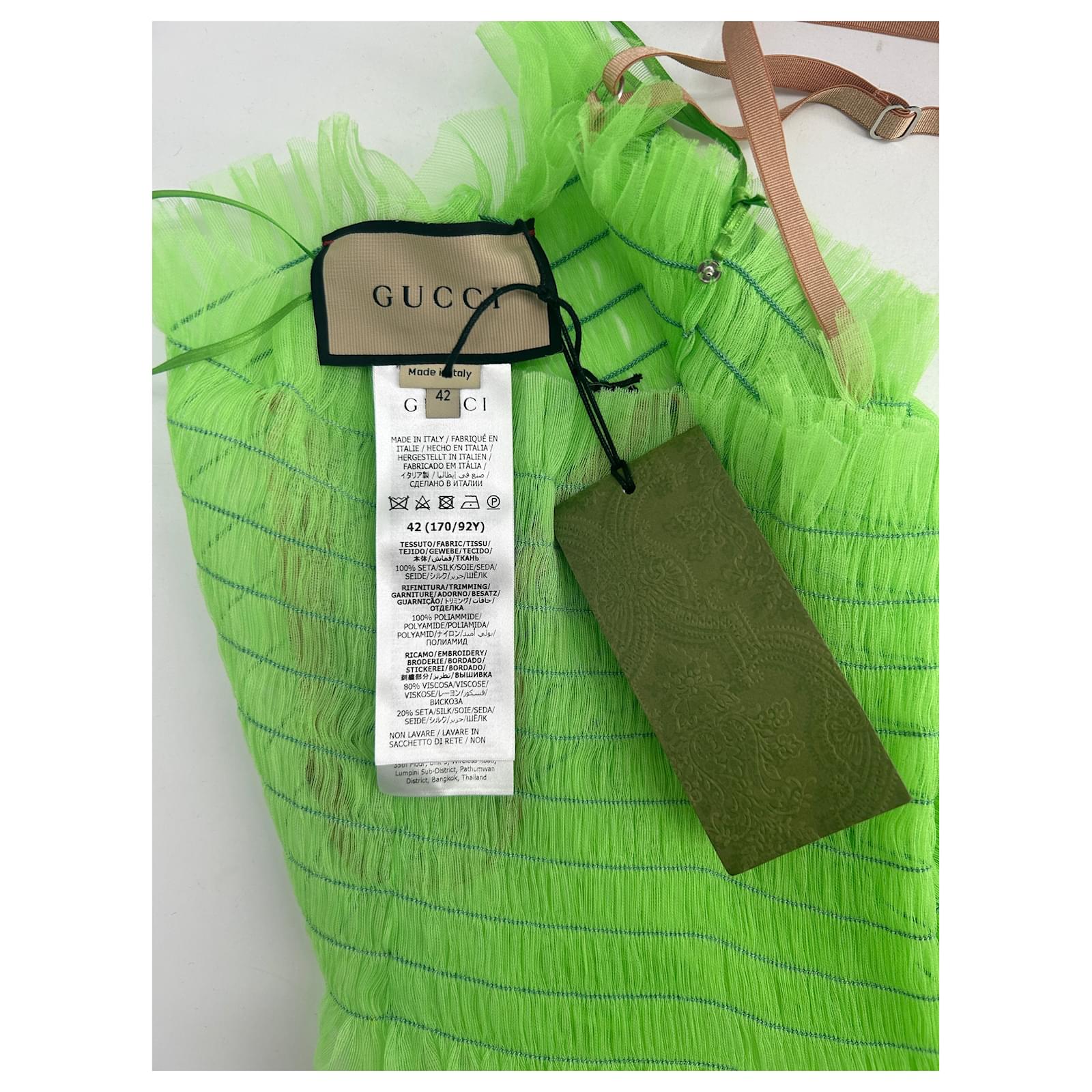 Gucci dresses T.IT 42 Silk Green ref.JC1521713 (Sold) - Joli Closet