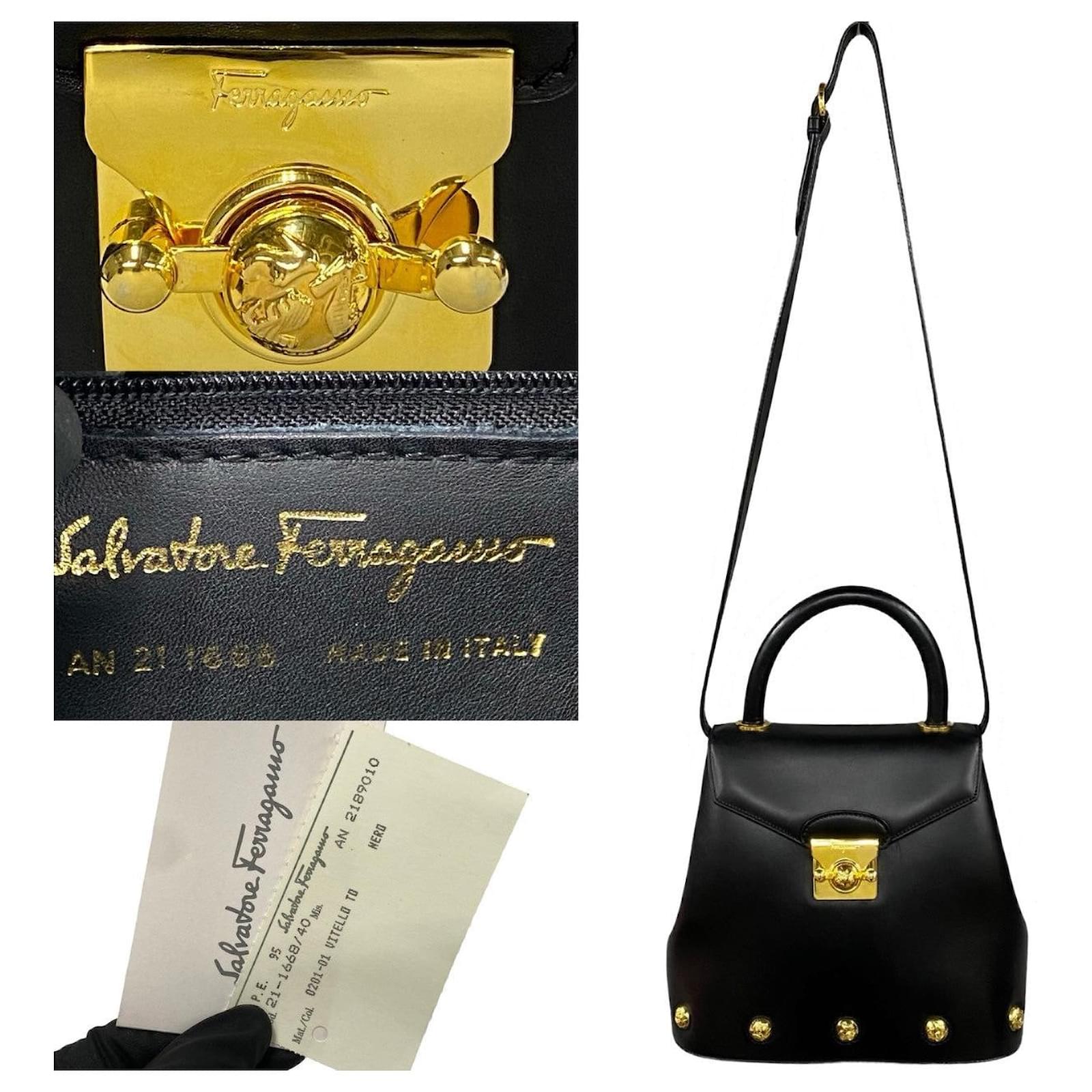 Autre Marque Salvatore Ferragamo Studded Leather Handbag