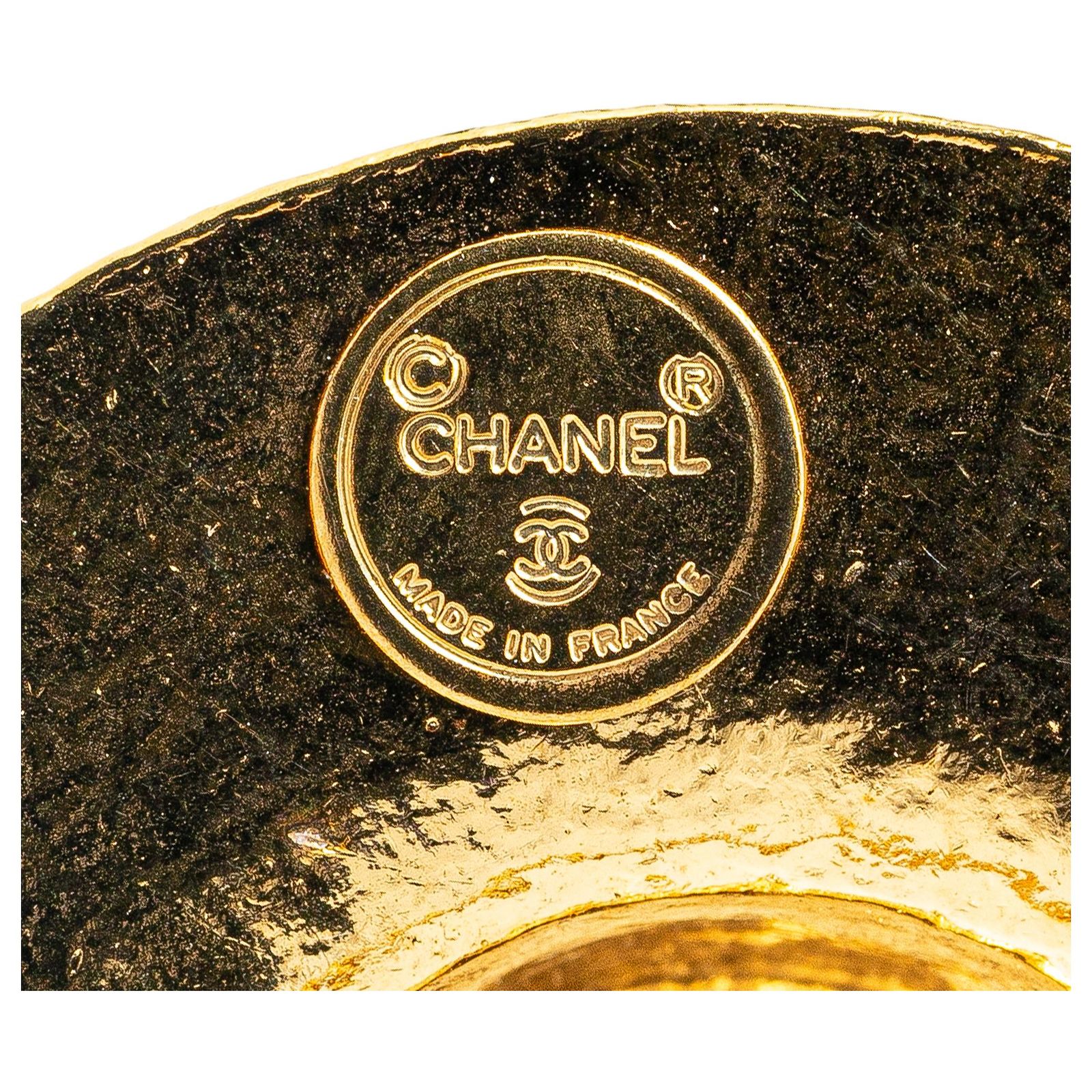 Chanel Gold Gold Plated Straw Hat Brooch Golden Metal Gold 