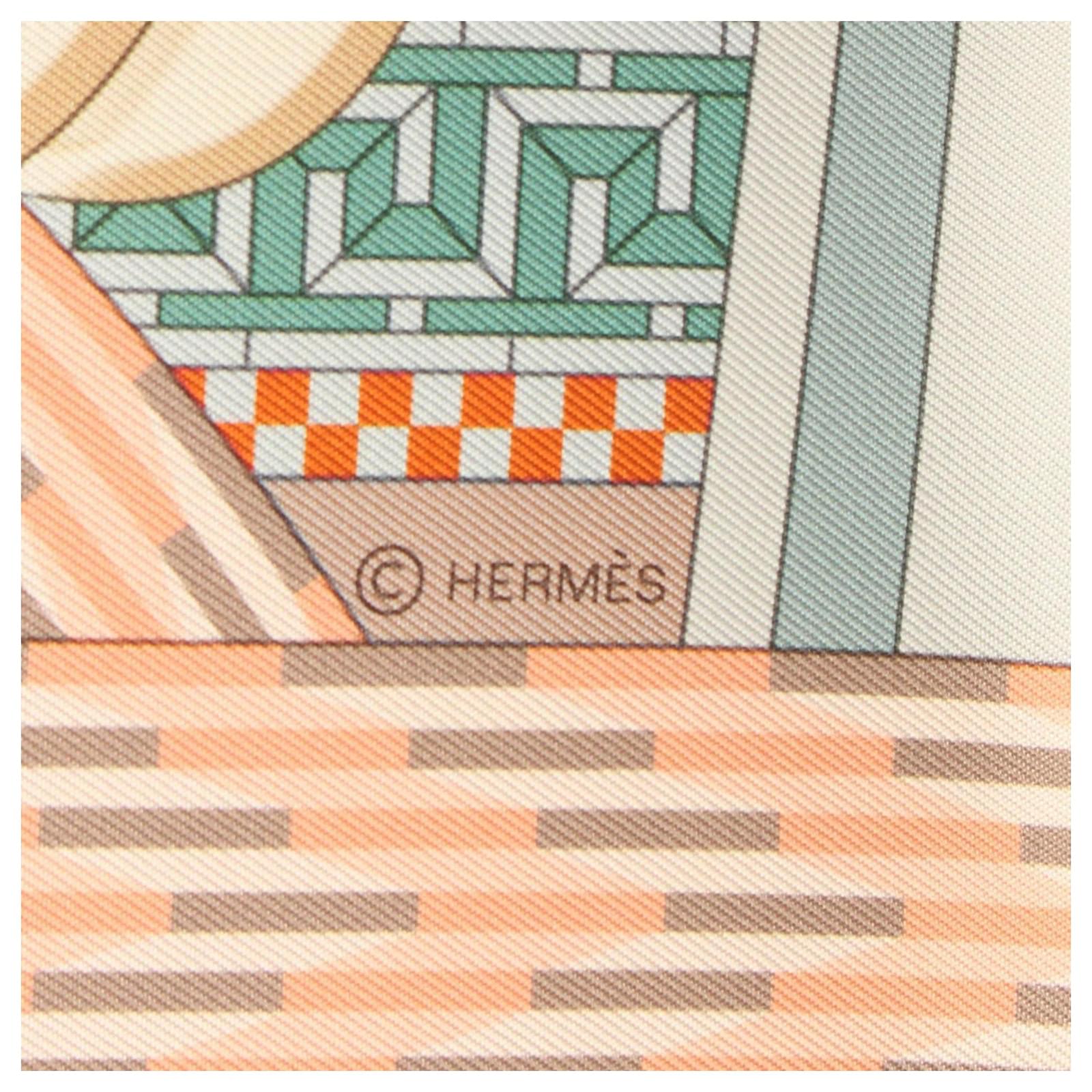 Hermès Hermes Carré 90 A la Lumiere du Flambeau Scarf Blue