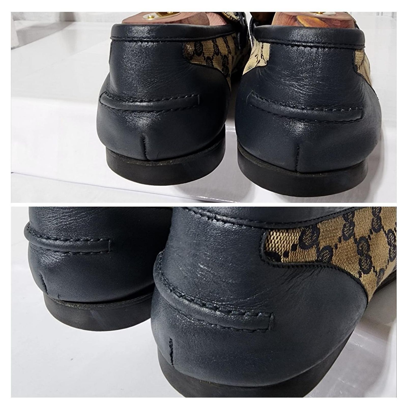 Gucci VGG Canvas And Leather Horsebit Web Slip On Loafers 