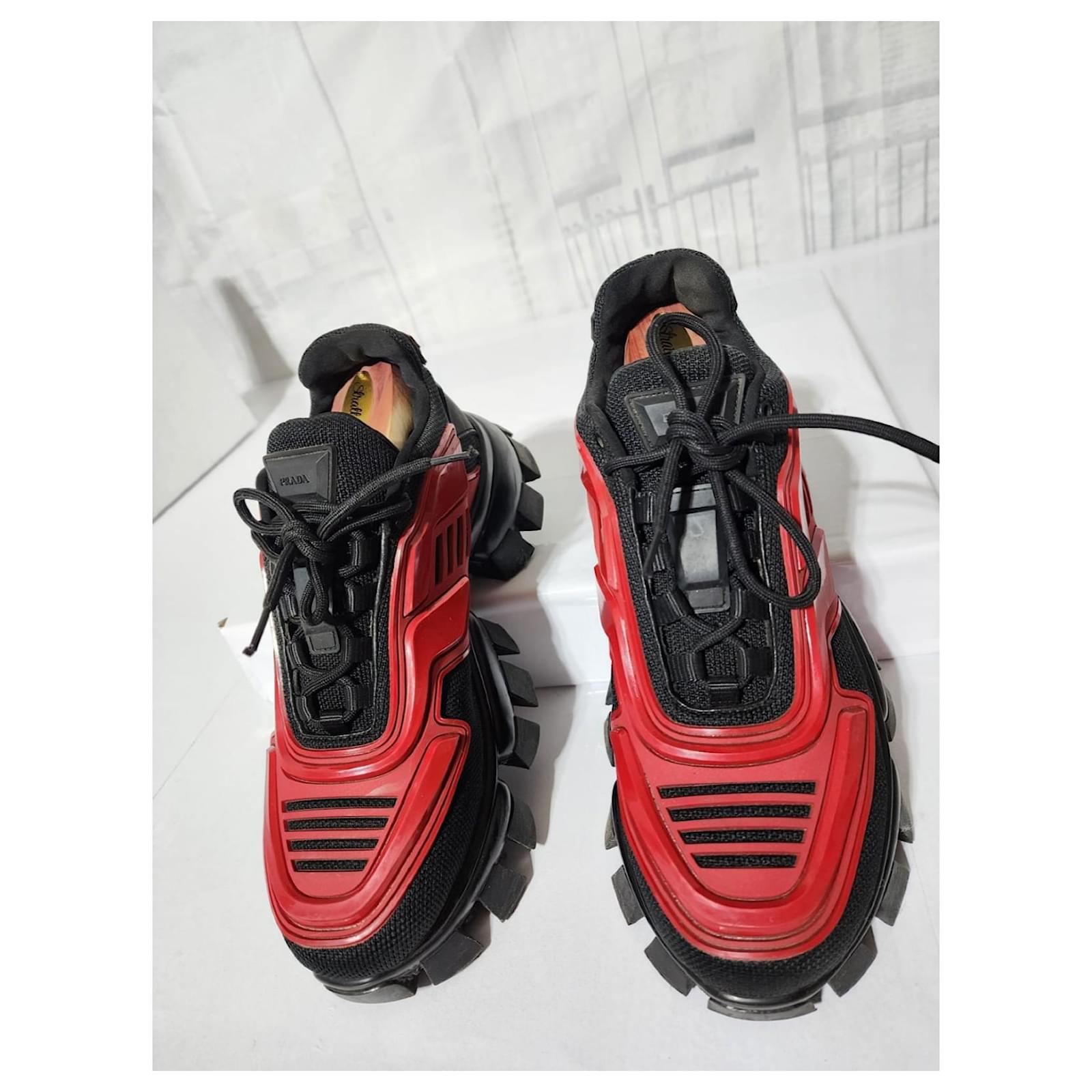 Prada Cloudbust Thunder Sneakers Red and Black Size 41