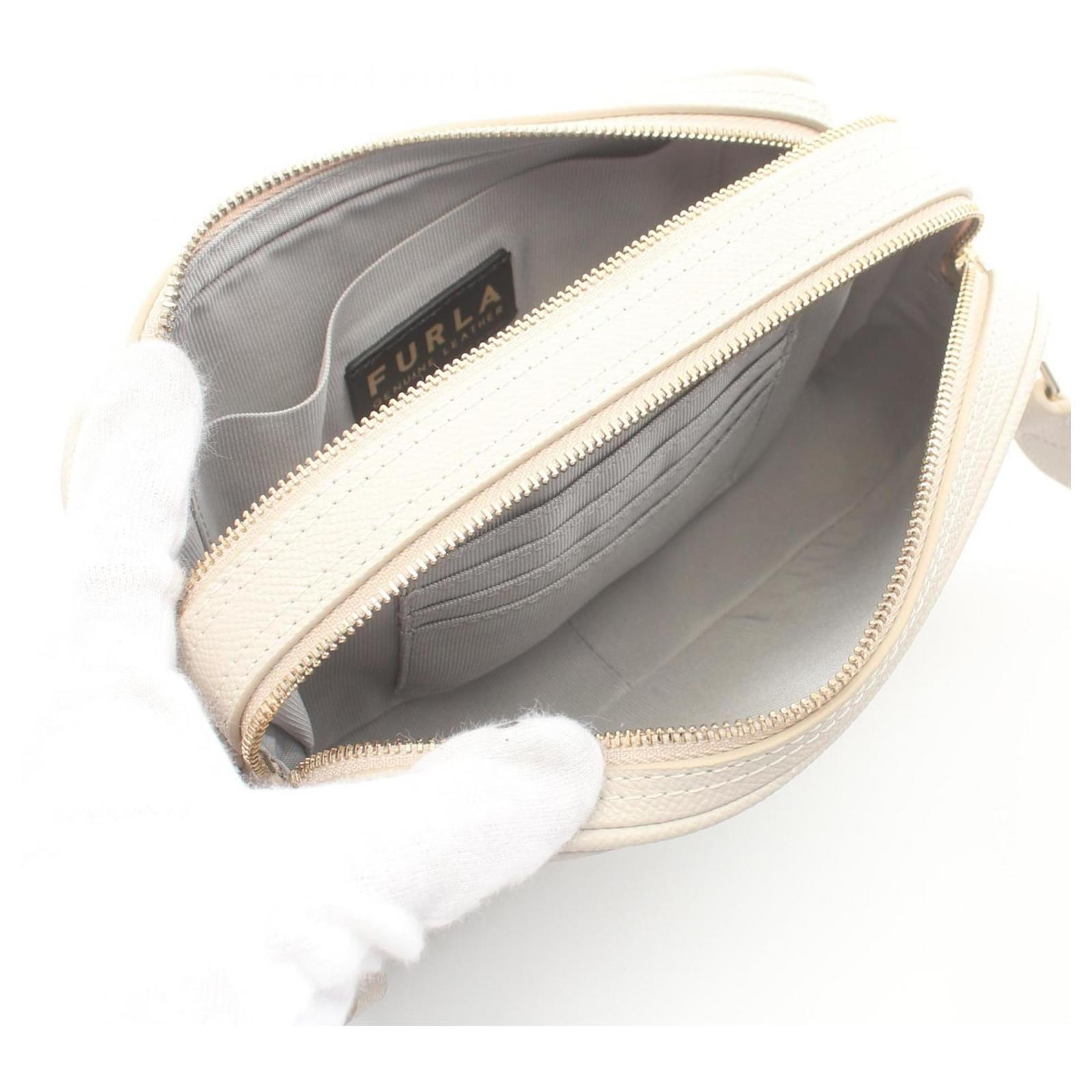 ★ FURLA ★ LILLI XL Flower Crossbody 【完売前に!】 Furla LILLI XL Lily Shoulder Bag Beige Leather ref.1529768