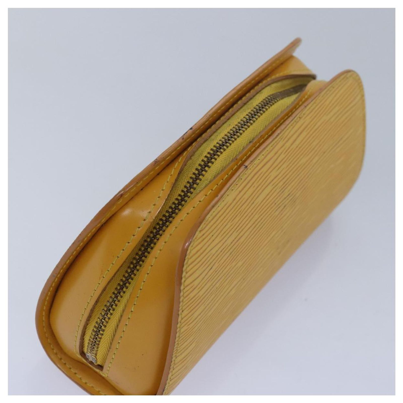 LOUIS VUITTON Epi Dauphine PM Pouch Yellow M48449 LV Auth yt1002