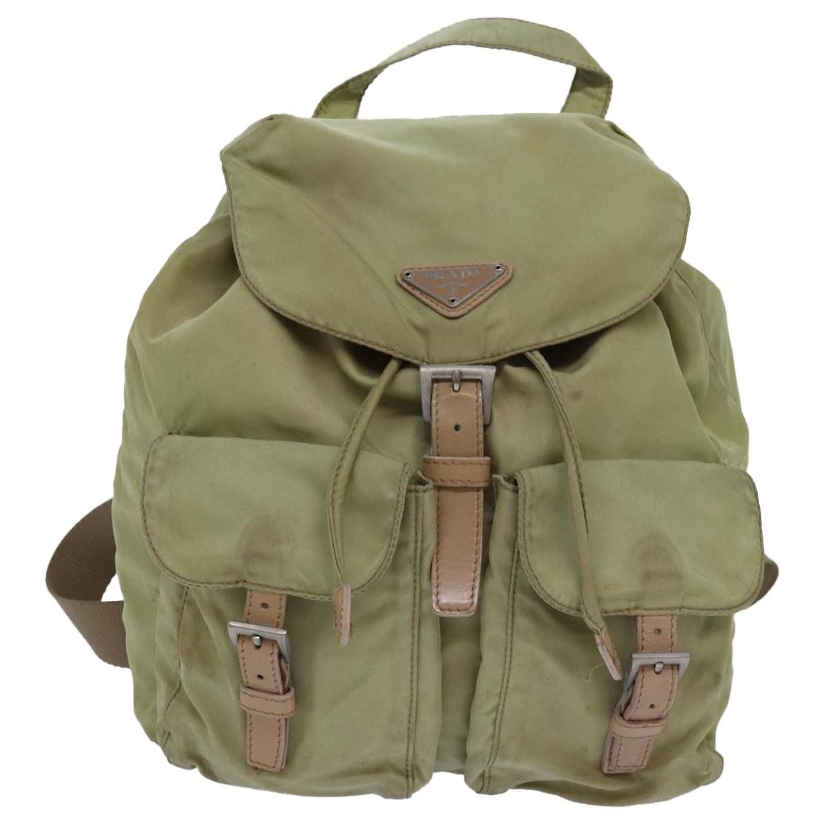 PRADA Backpack Nylon Khaki Silver Auth bs31148 PRADA Backpack Nylon Khaki Auth 82104 ref.1534351 - Joli Closet main image 3